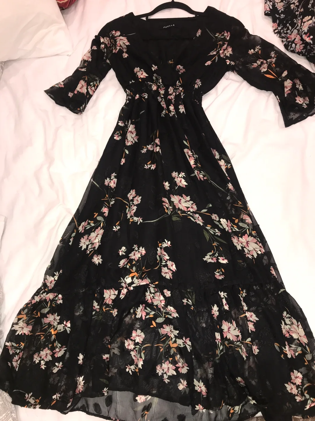 Puella Black Floral Maxi Dress thumbnail