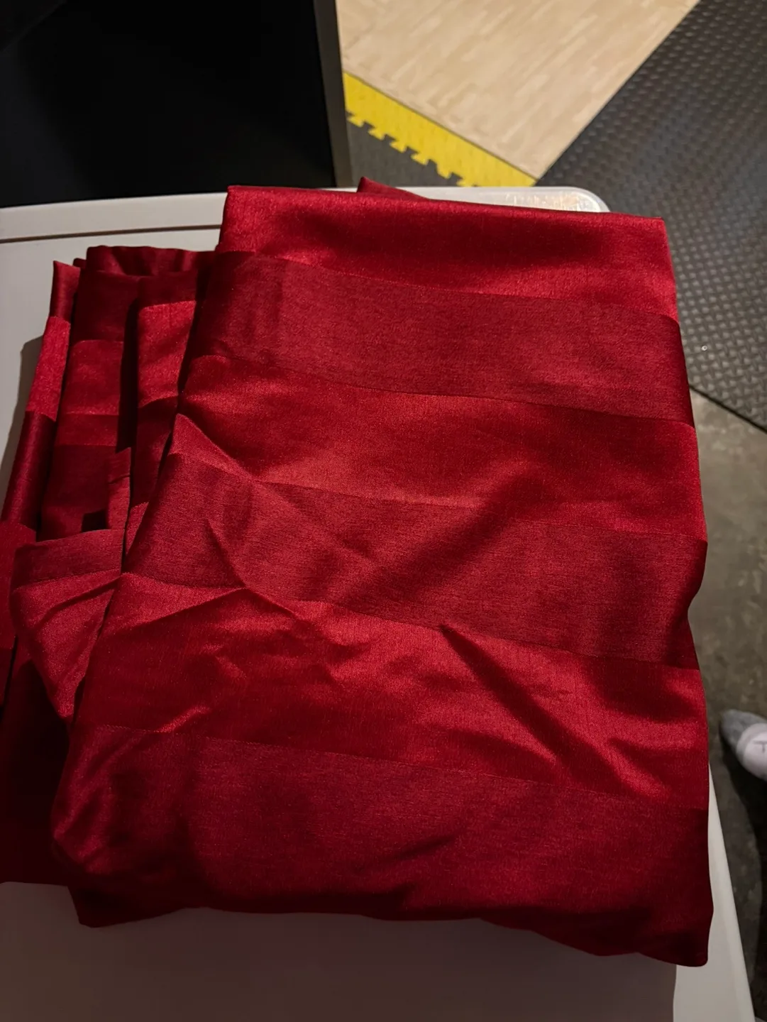 Burgundy Striped Curtains thumbnail