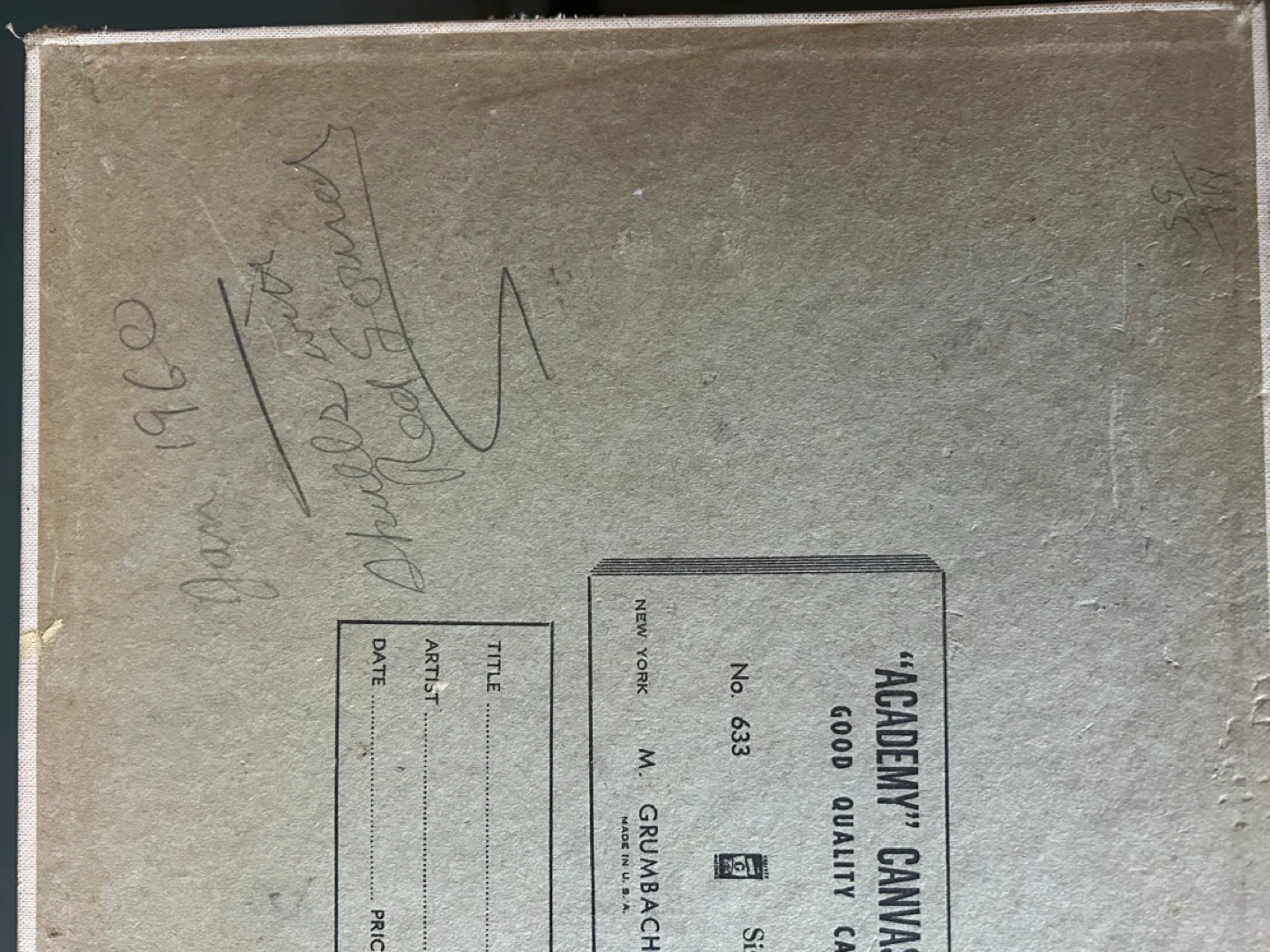 1960 oil painting Skulls Red Gourd Brutalist 12x16 in Art MCM image indicator(5)