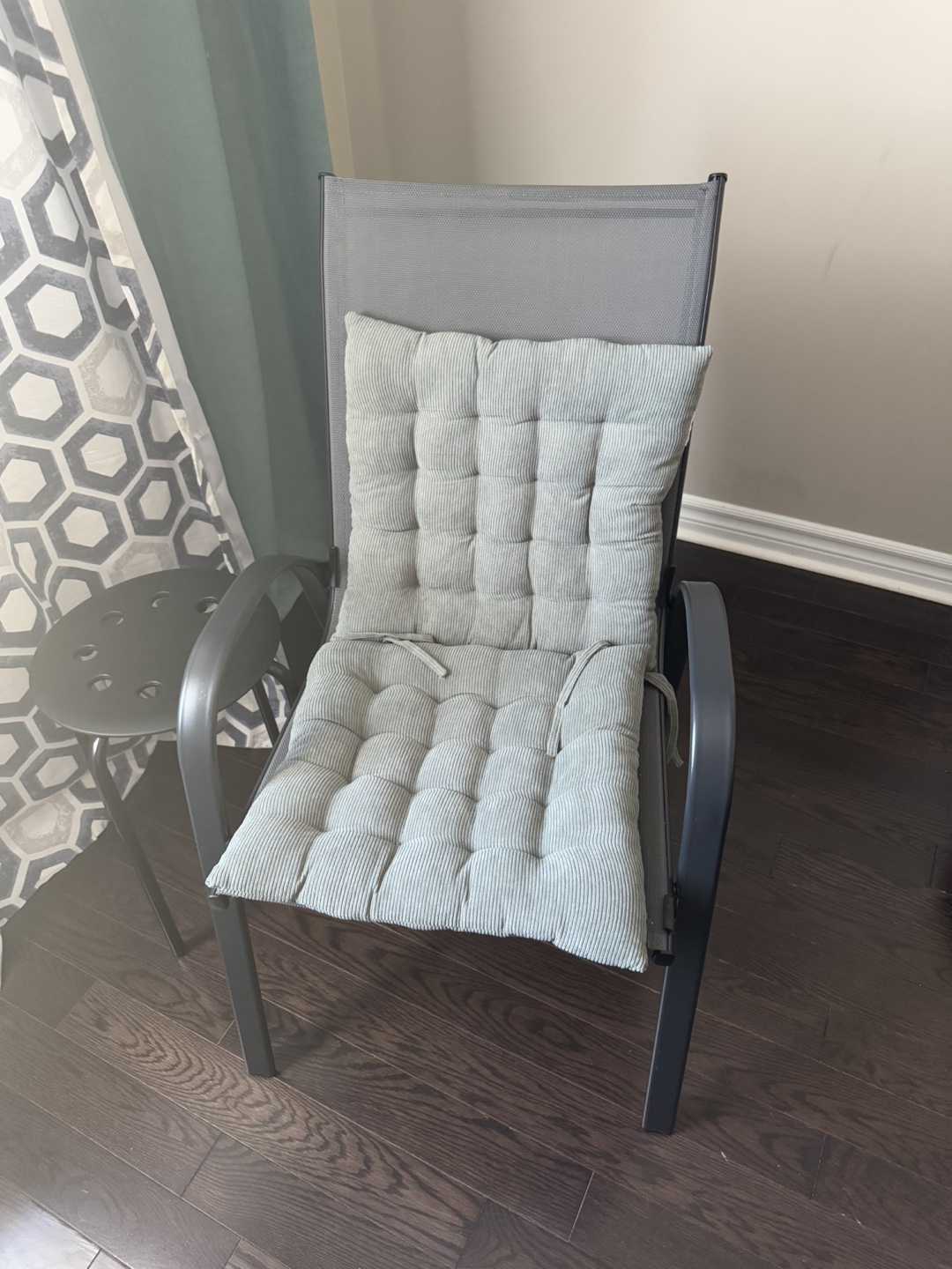 Grey Patio Chair with Cushion