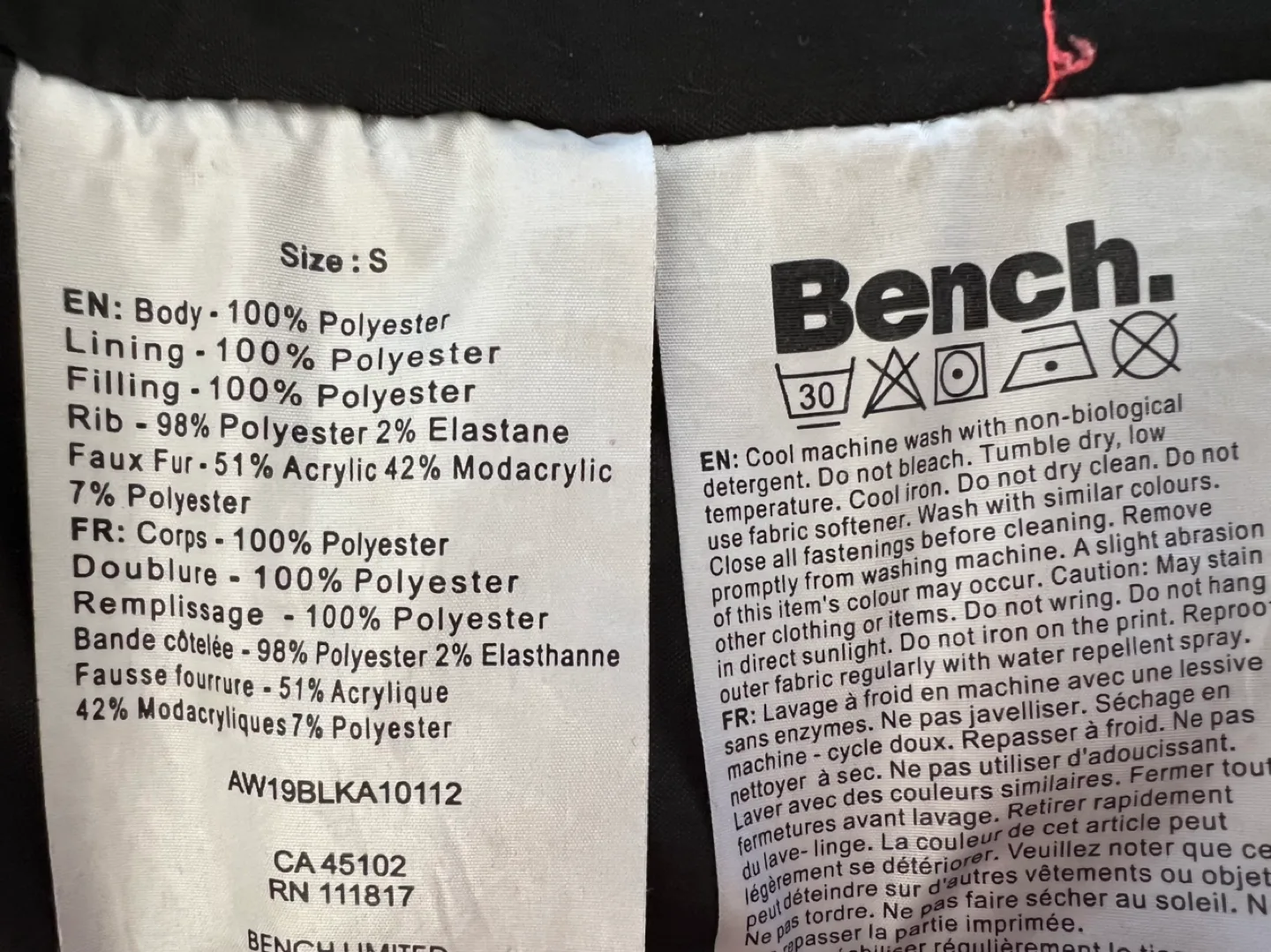 EUC Ladies BENCH Grey Hooded Puffer Jacket Size S image indicator(5)