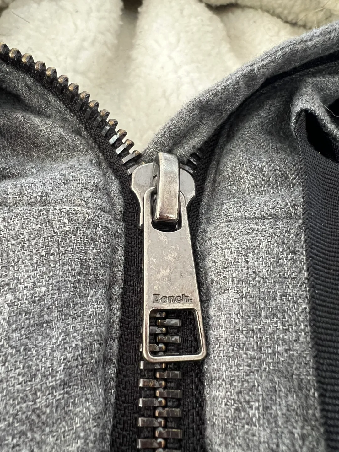 EUC Ladies BENCH Grey Hooded Puffer Jacket Size S image indicator(10)