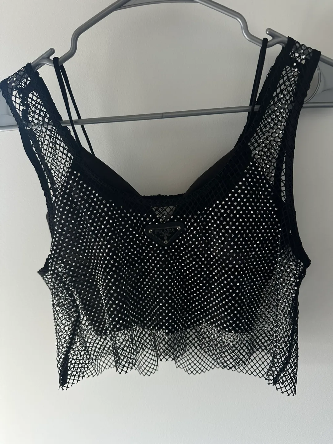 Rhinestone Mesh Crop Top image indicator(2)