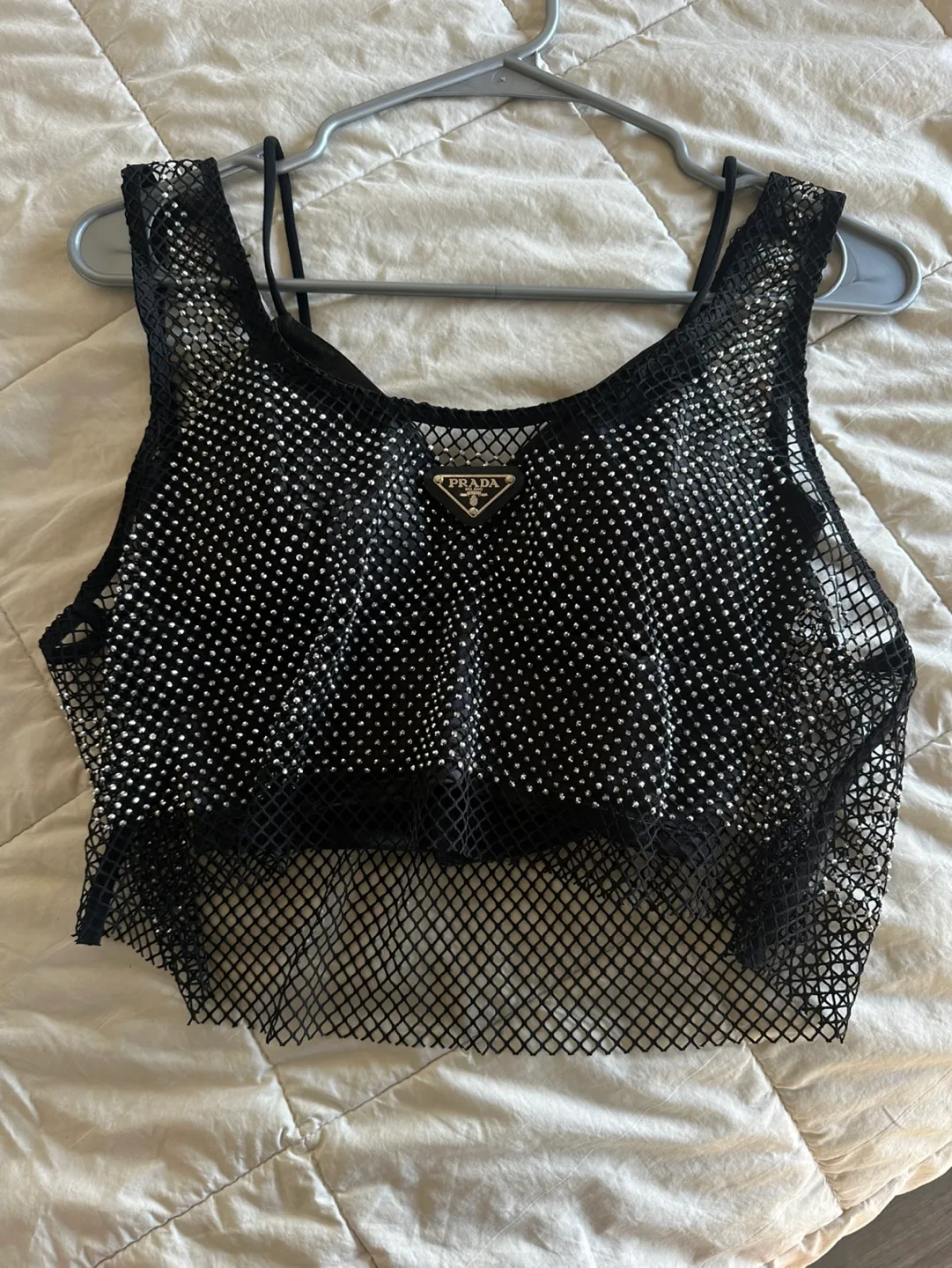 Rhinestone Mesh Crop Top image indicator(3)