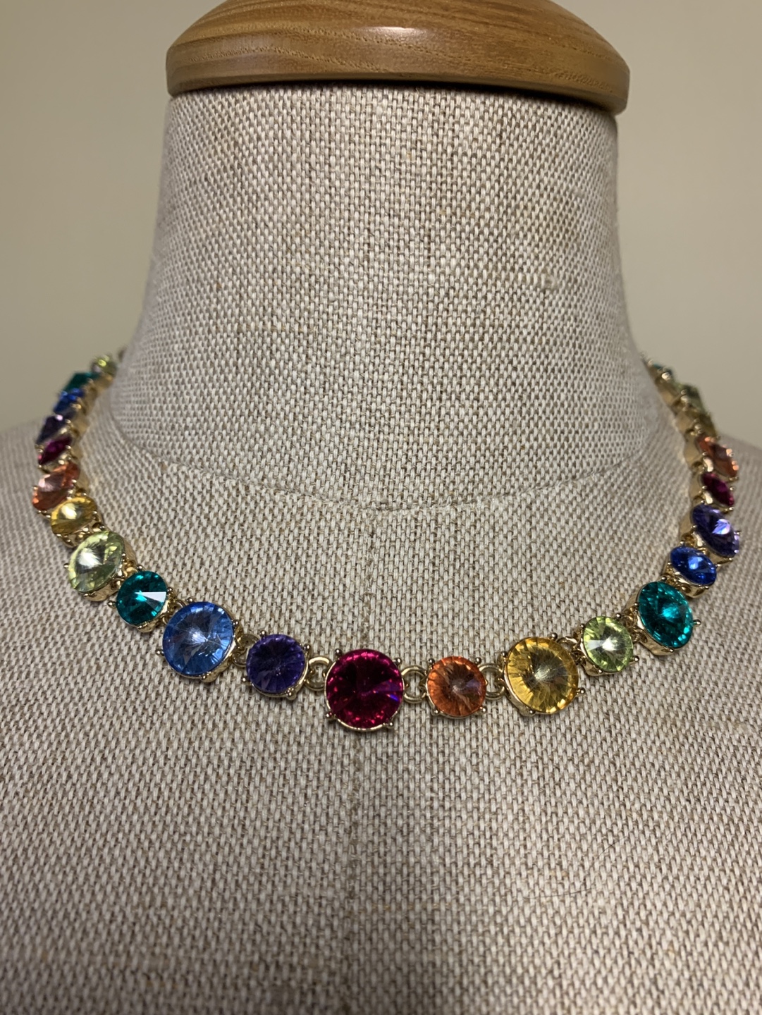 Rainbow Crystal Statement Necklace