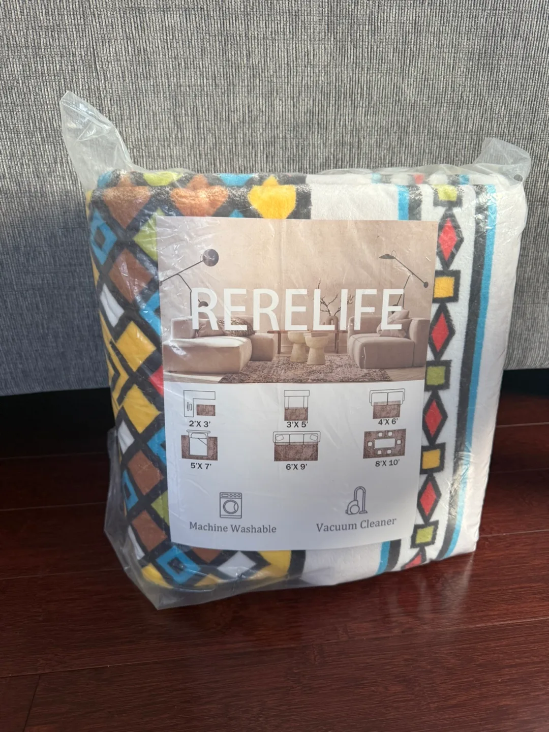 Brand New! RERE LIFE Geometric Area Rug Soft image indicator(3)