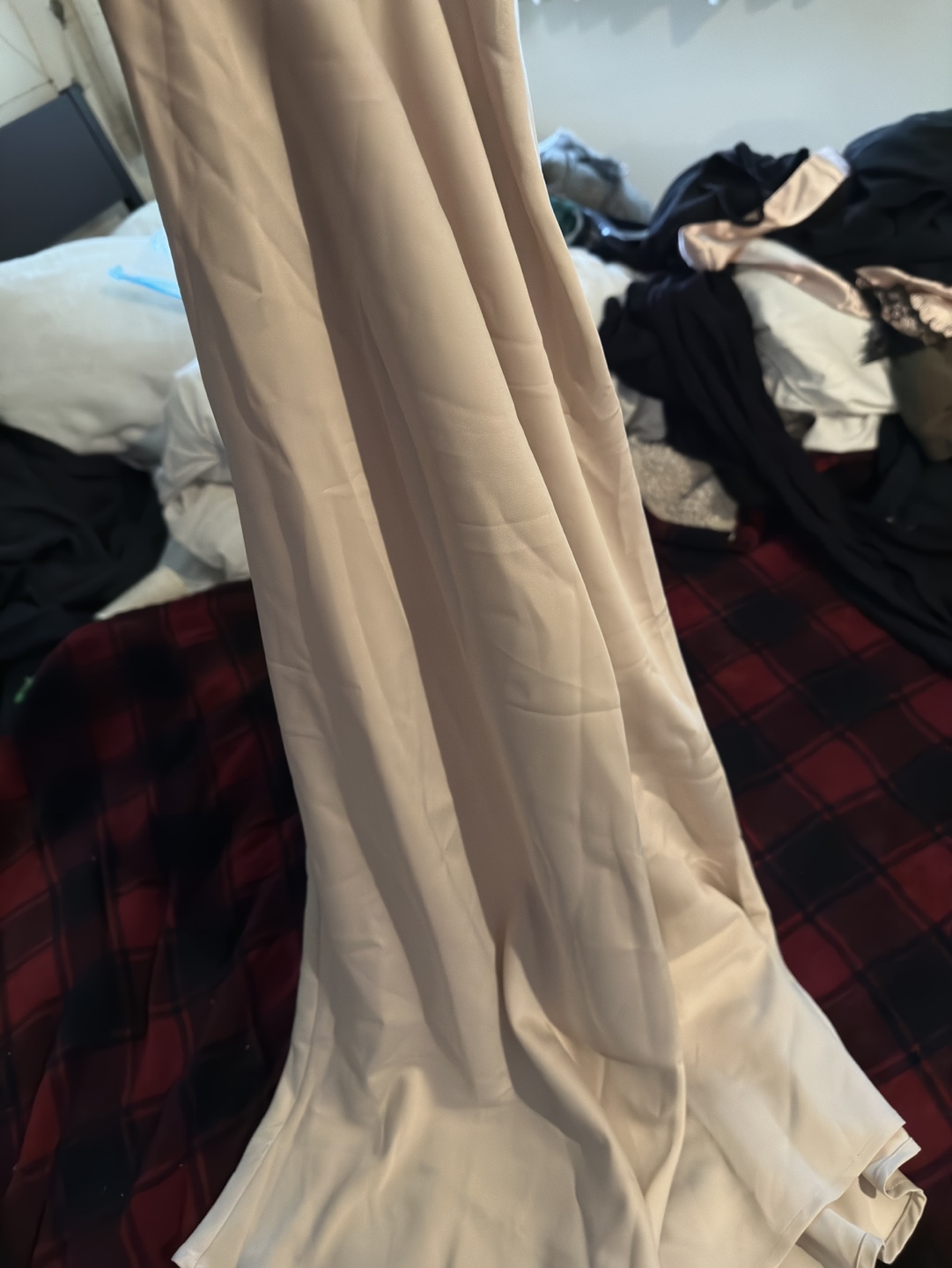 Light Beige Satin Maxi Skirt - photo 3