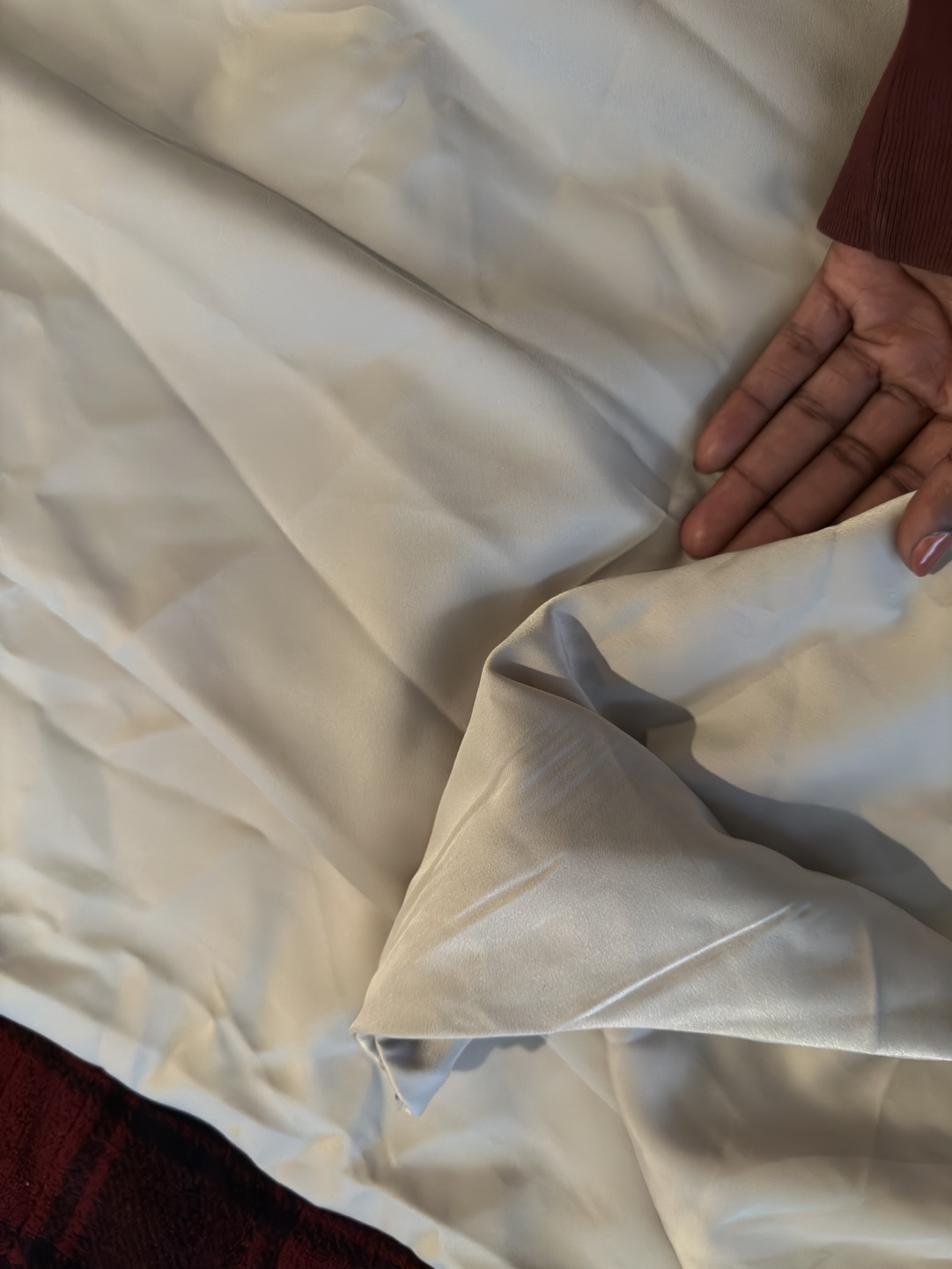 Light Beige Satin Maxi Skirt - photo 2