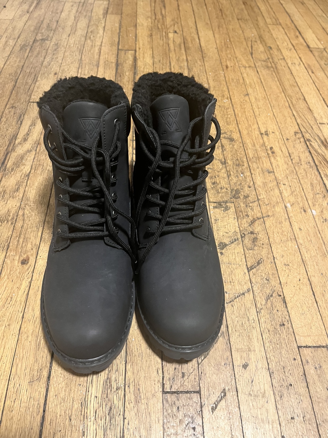 Black Lace-Up Winter Boots