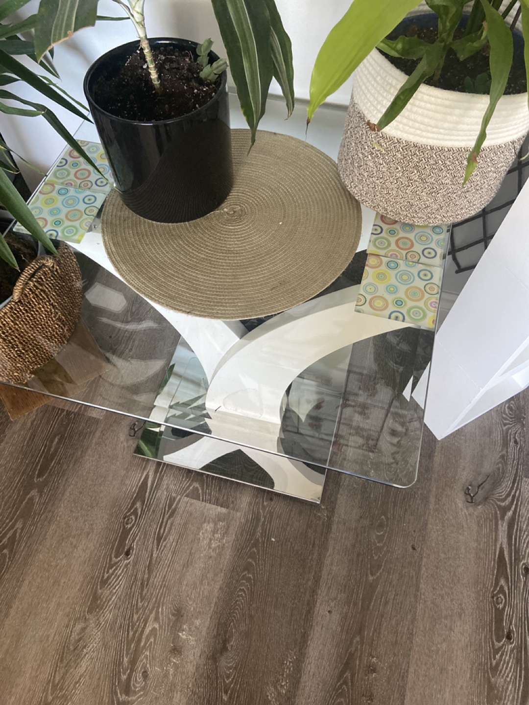 Modern Glass Top Accent Table - photo 2