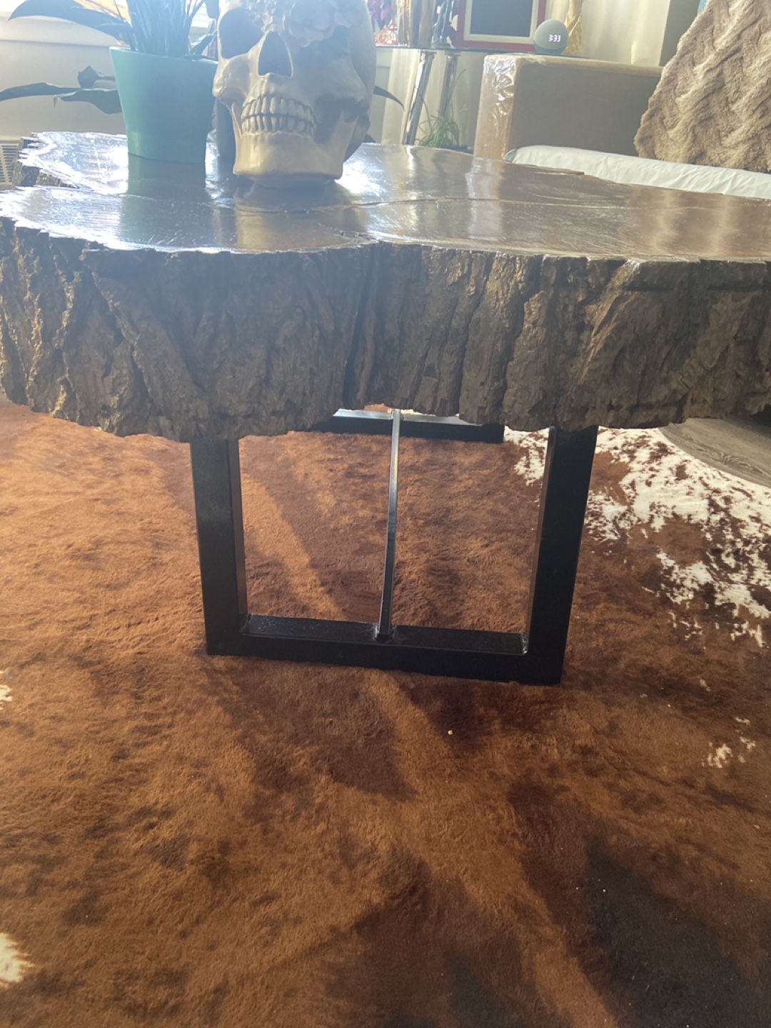 Live Edge Coffee Table with Metal Legs - photo 2