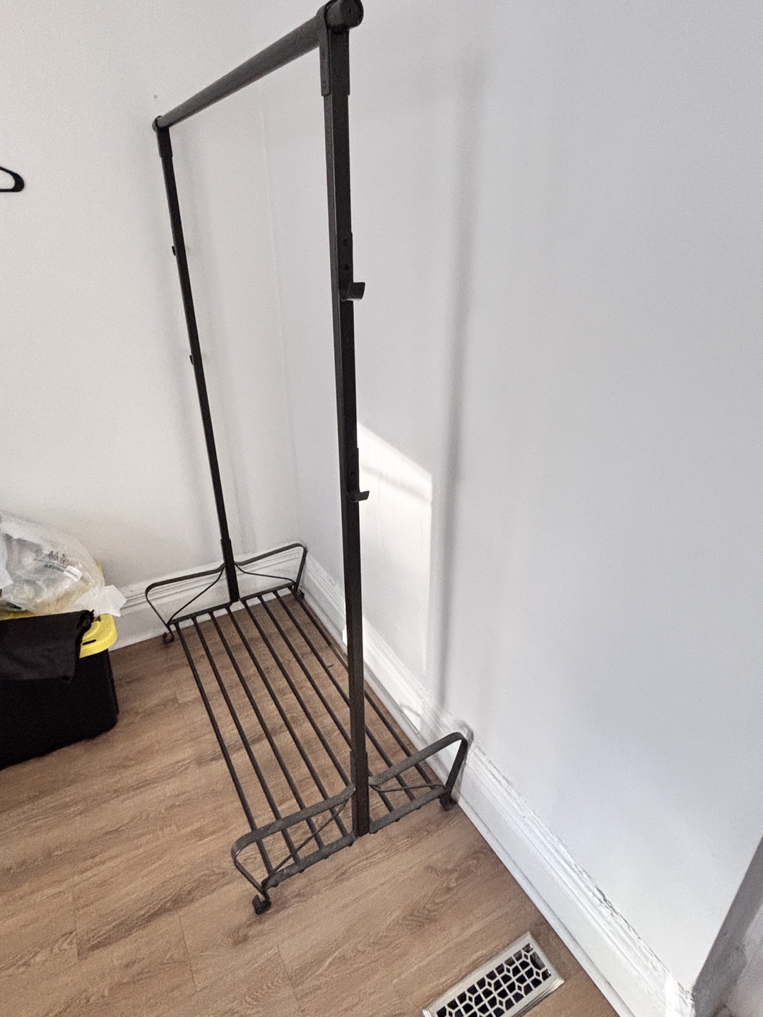 Black Metal Clothes Rack with Shelf - photo 2