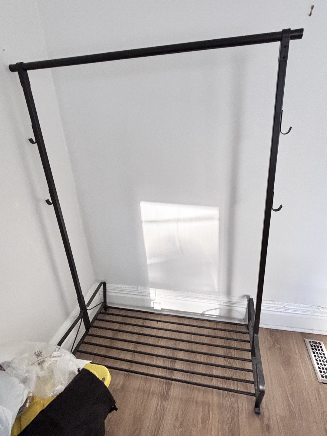 Black Metal Clothes Rack with Shelf