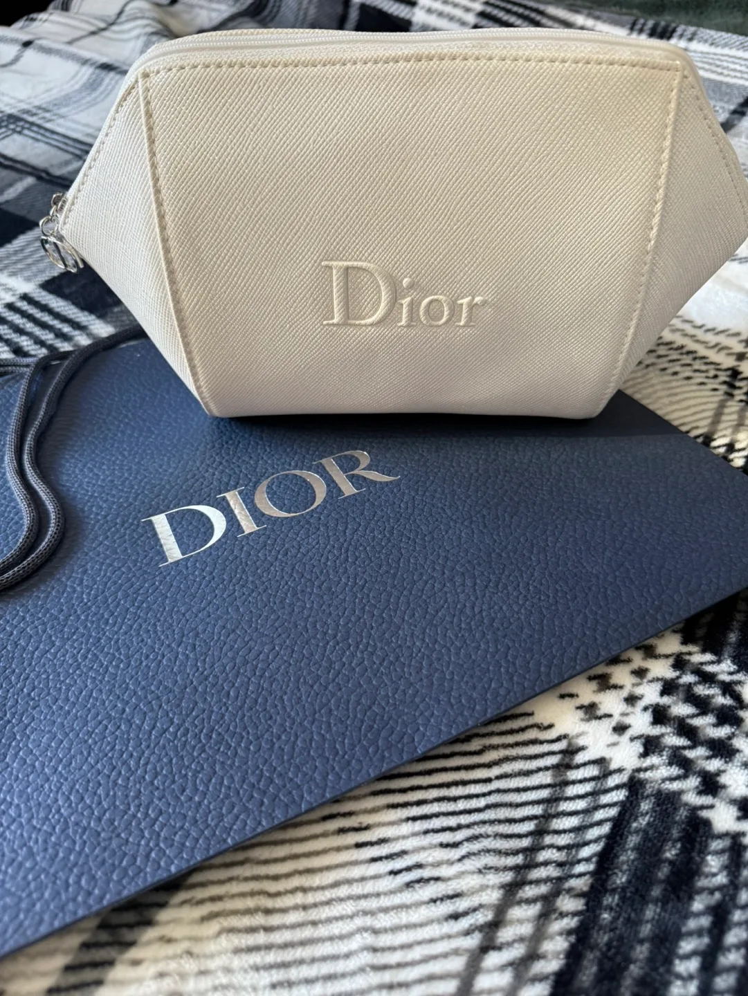 Dior Off-White Cosmetic Pouch with Dior Bag image indicator(2)