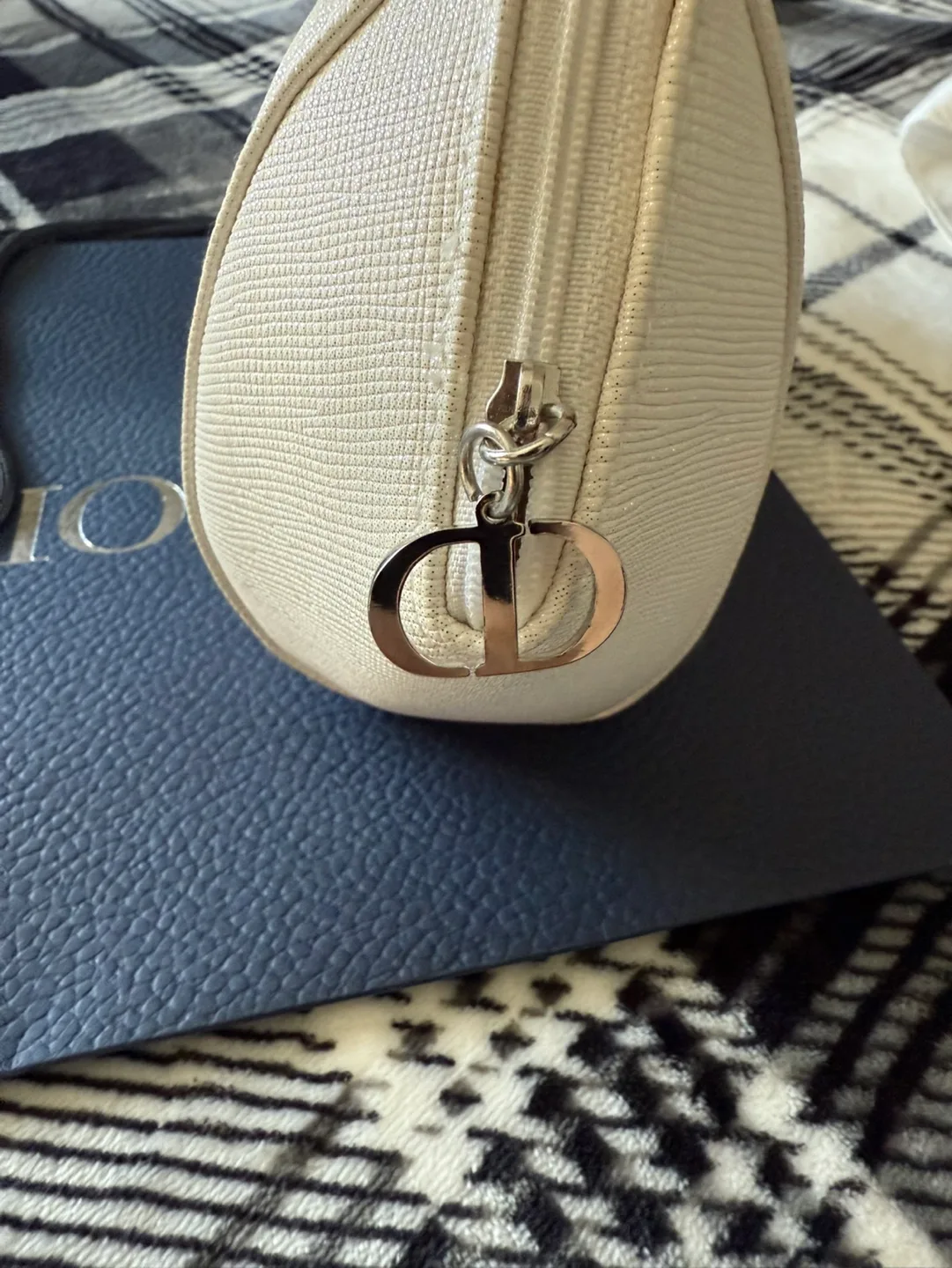 Dior Off-White Cosmetic Pouch with Dior Bag image indicator(4)