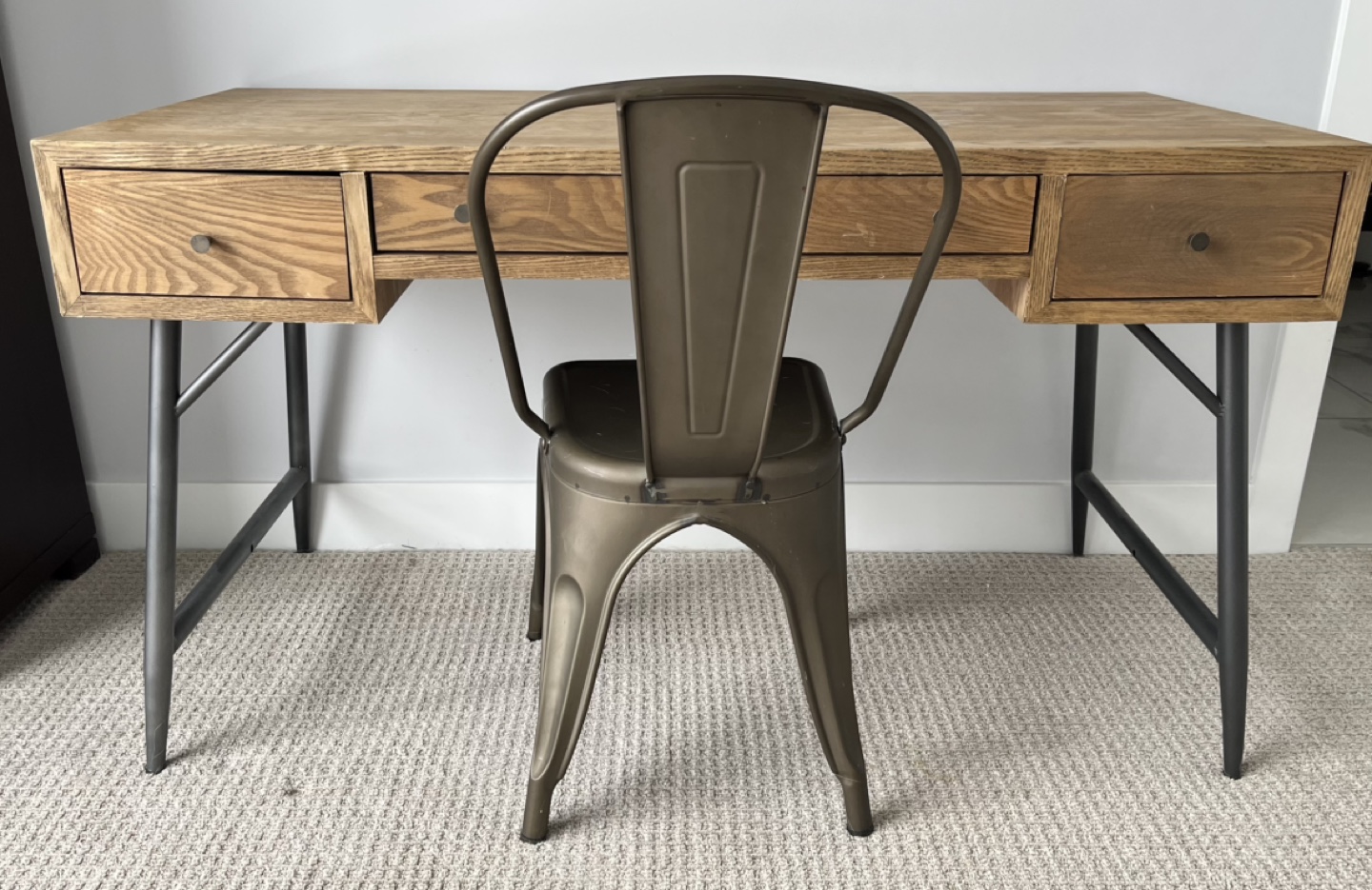 Mid-Century Modern Writing Desk with Three Drawers