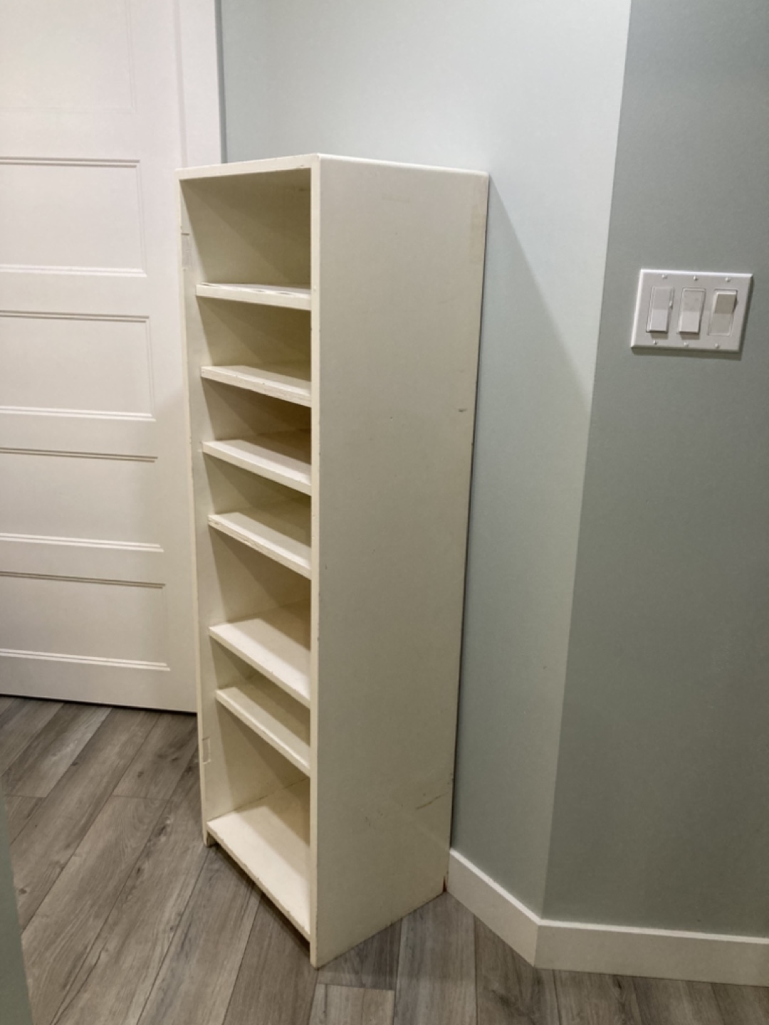 White Wooden Shelving Unit - photo 3