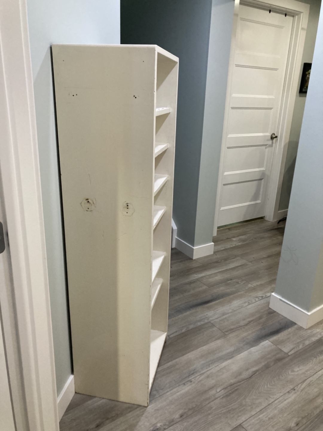 White Wooden Shelving Unit - photo 2