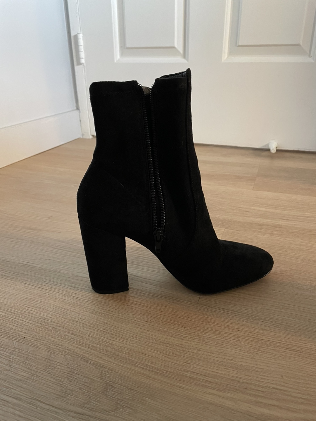 Suede Block Heel Ankle Boots