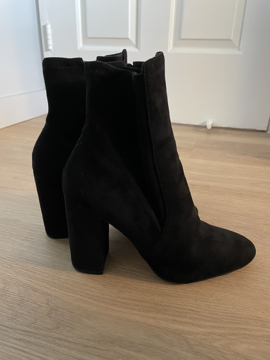 Suede Block Heel Ankle Boots - photo 2