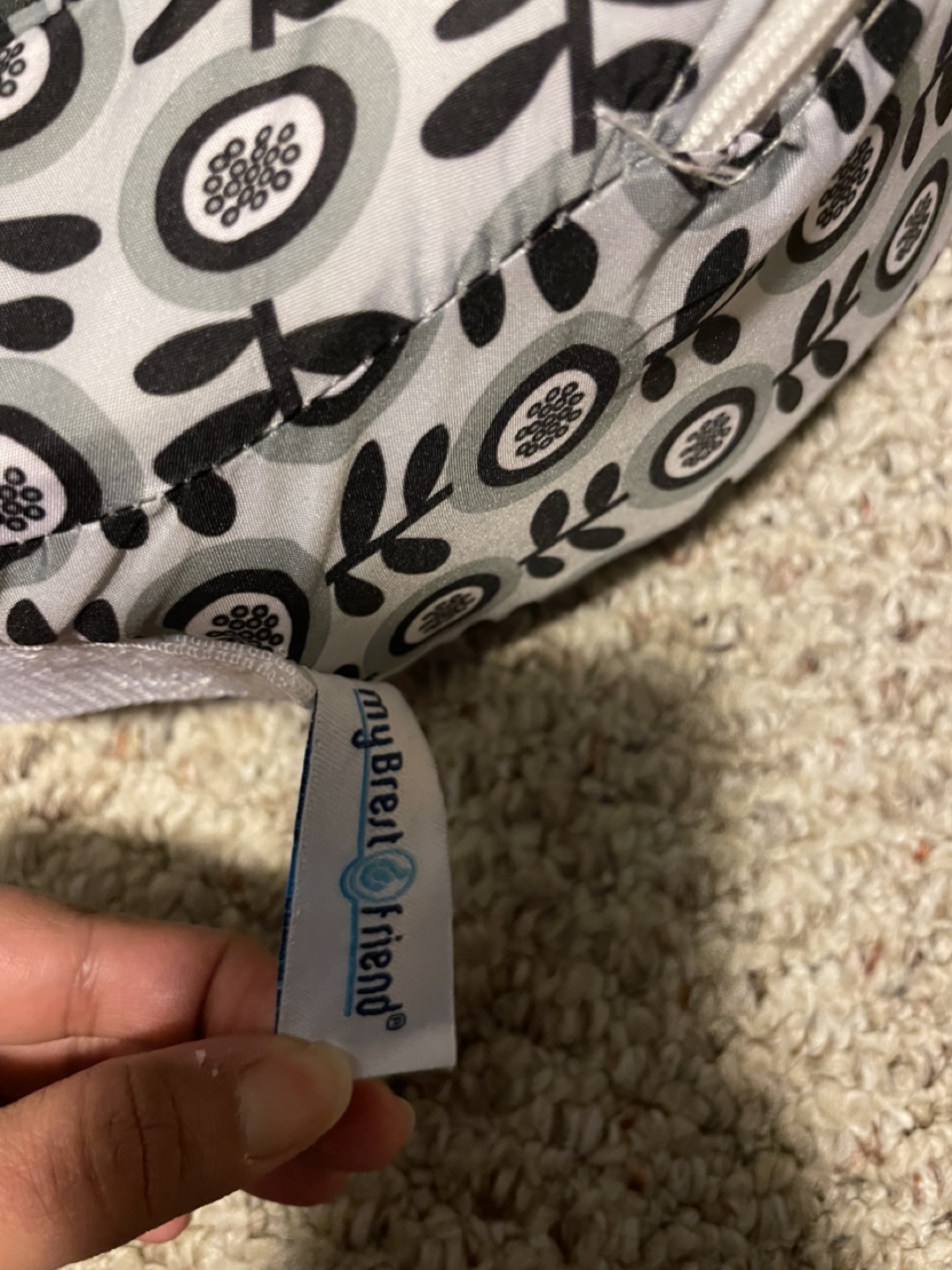 My Brest Friend Nursing Pillow - Grey Floral - photo 4