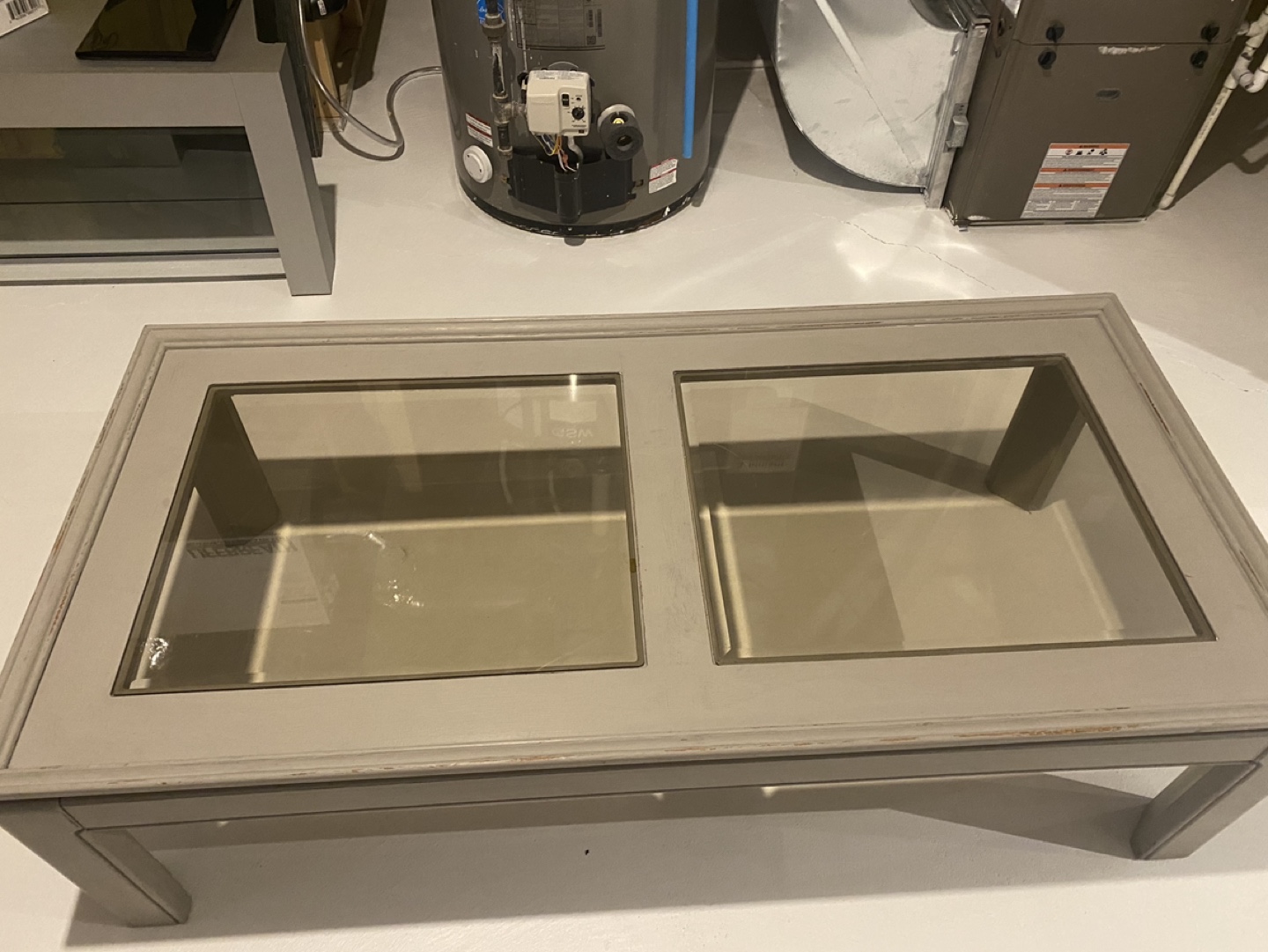 Grey wood and glass coffee table set - photo 3