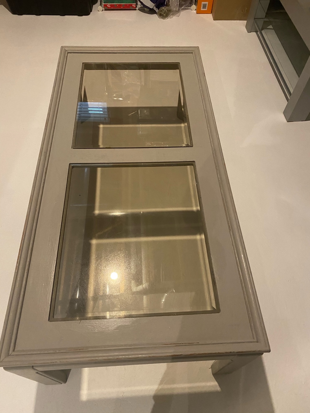Grey wood and glass coffee table set - photo 4