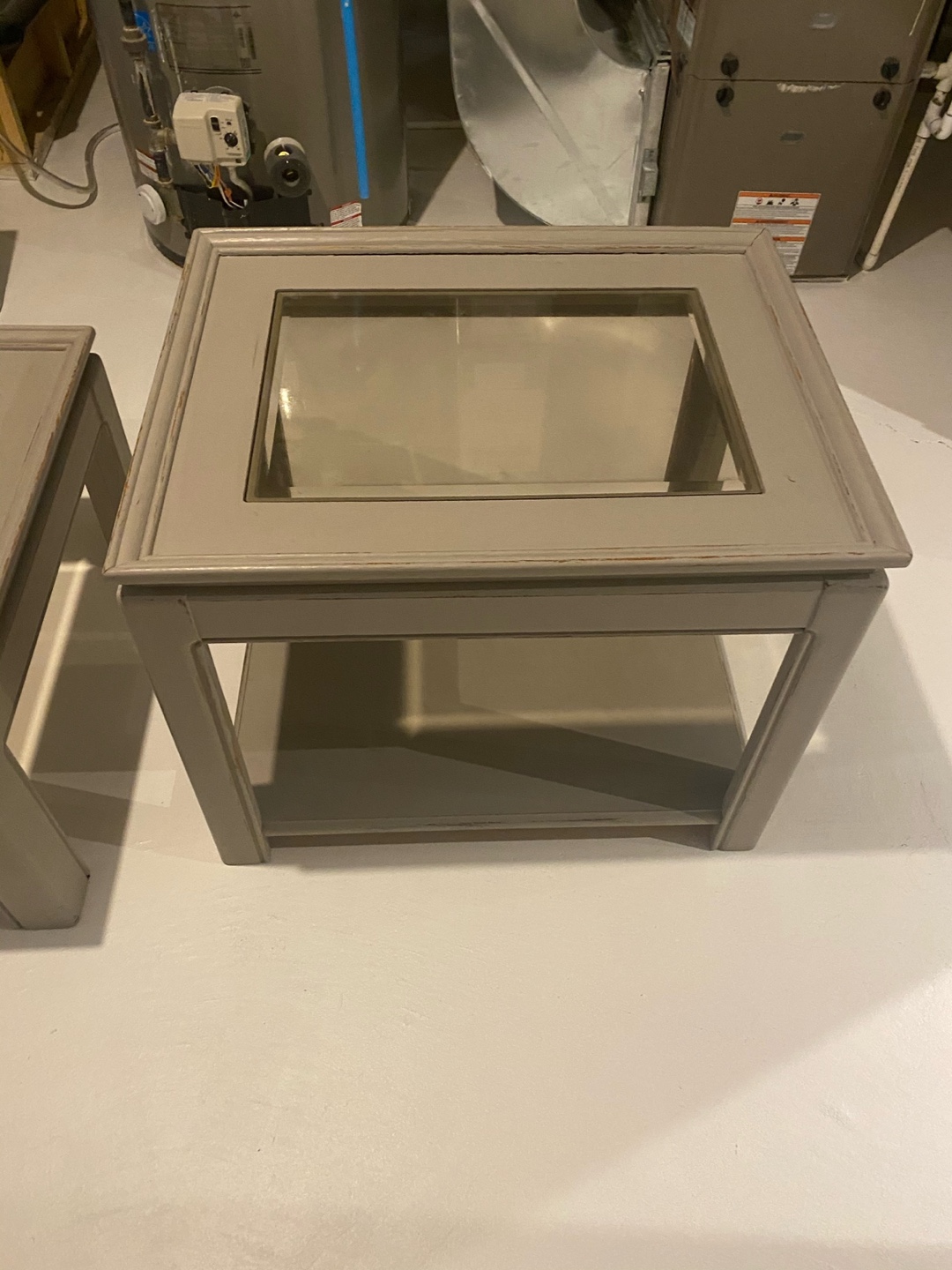 Grey wood and glass coffee table set - photo 2
