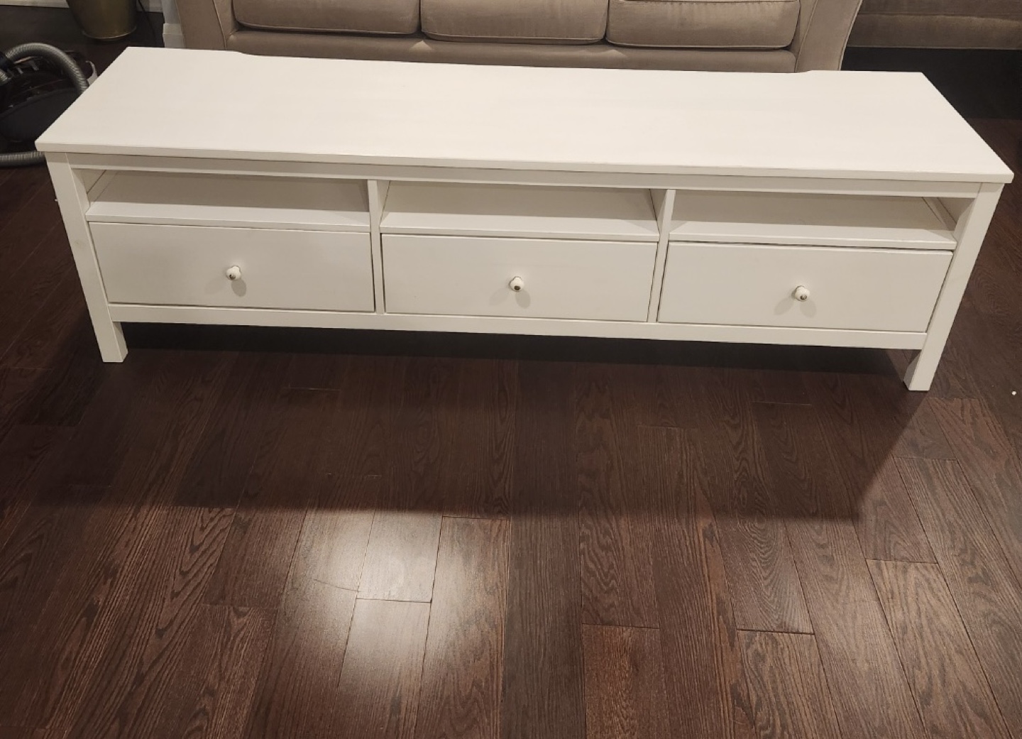 IKEA TV Stand & Beige Sofa