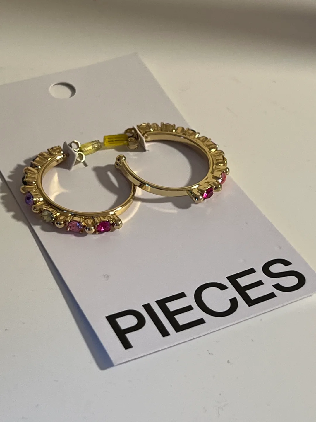PIECES Multicoloured Gemstone Hoop Earrings thumbnail