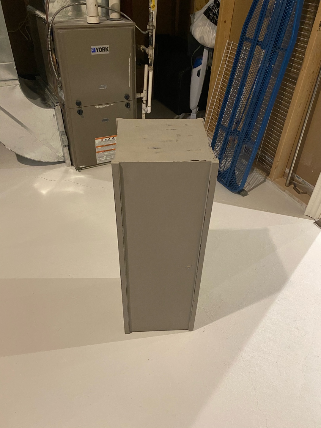 Tall Grey Wooden Box