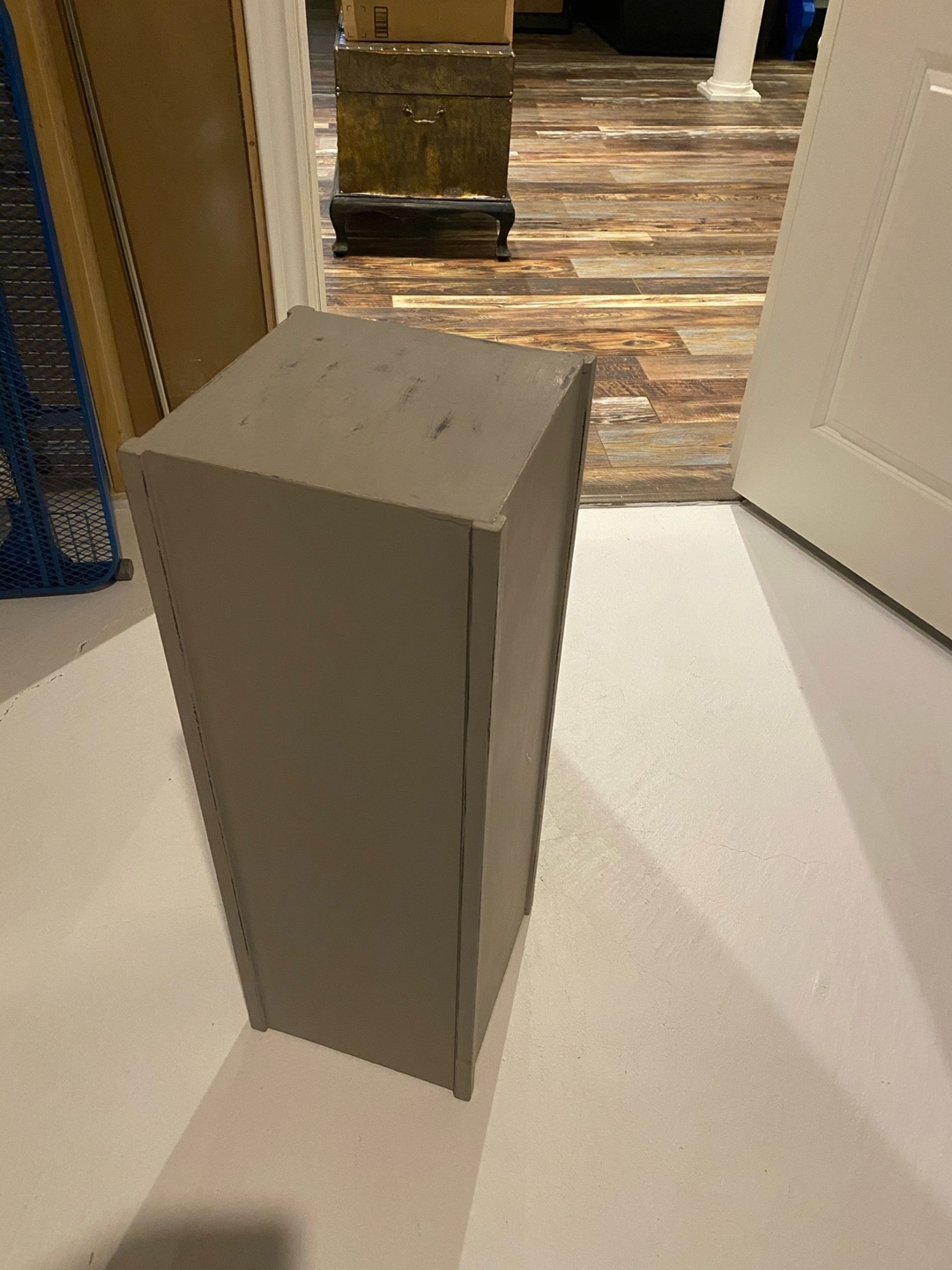 Tall Grey Wooden Box - photo 2