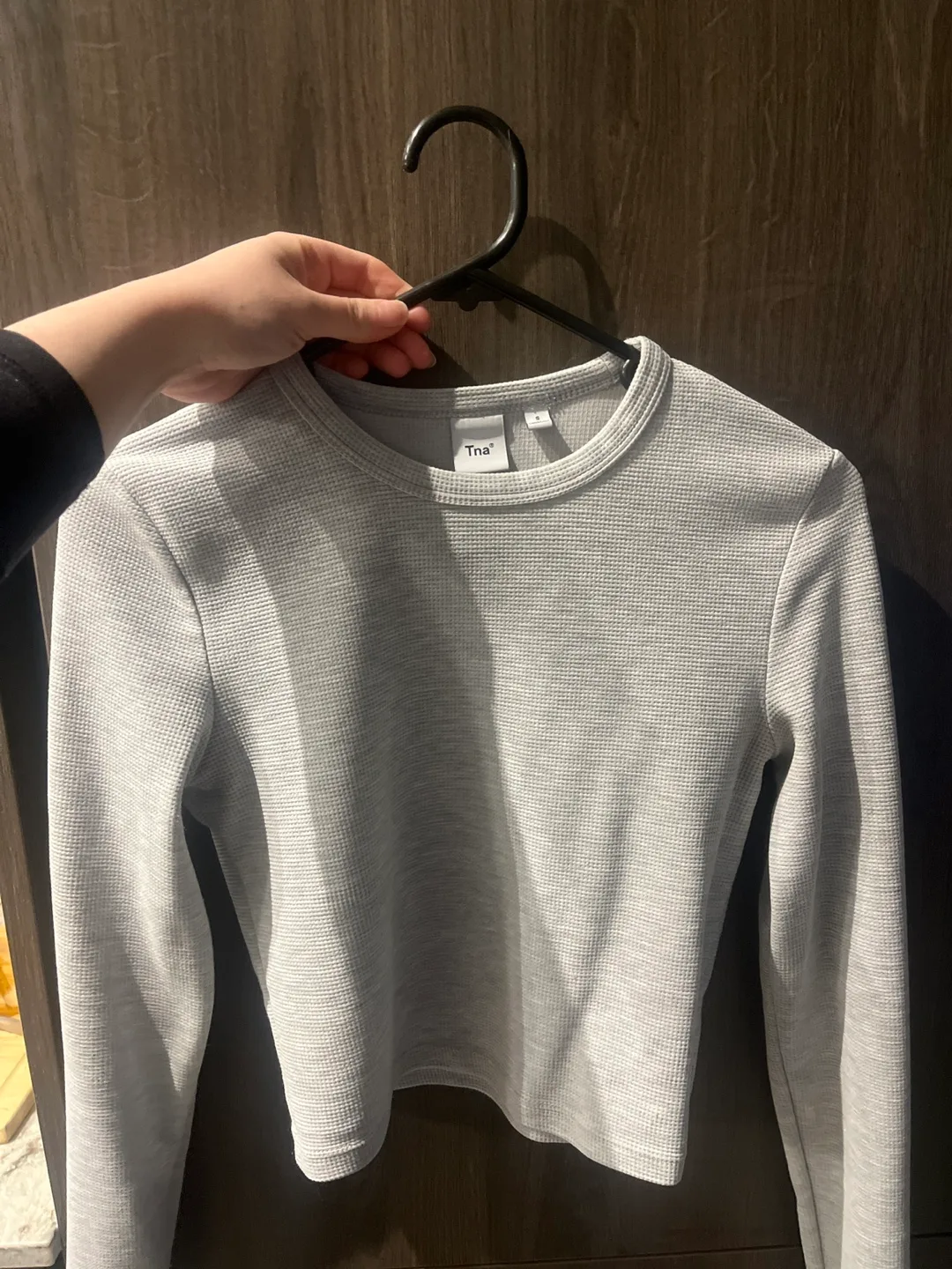 Tna cropped waffle long sleeve thumbnail