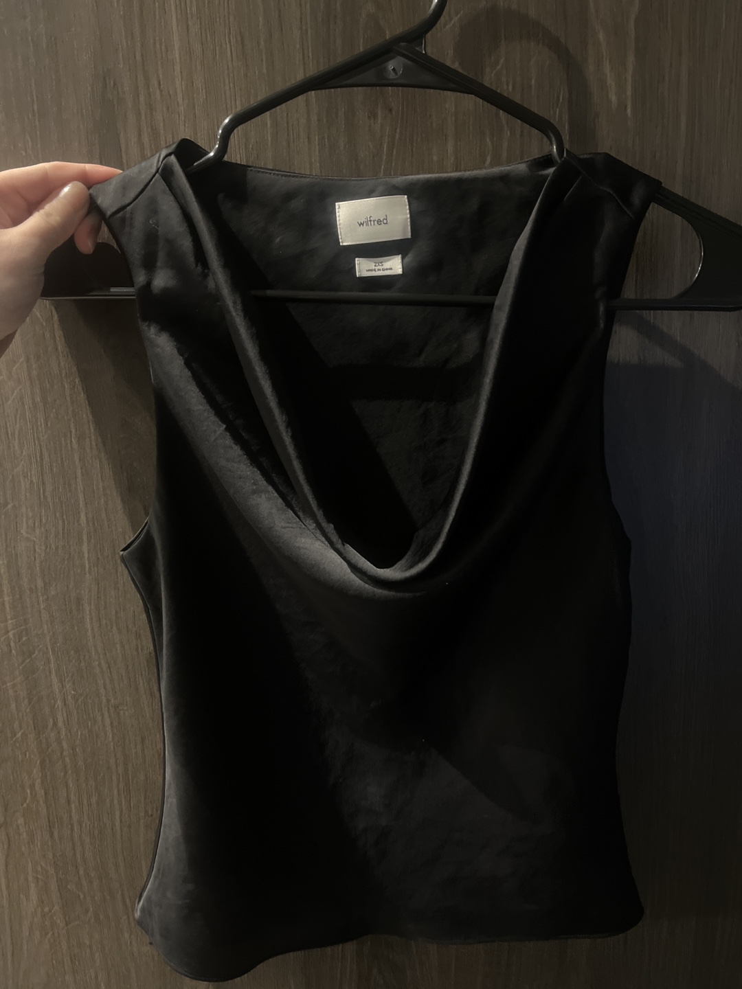 Wilfred Black Cowl Neck Satin Cami - 2XS - photo 3