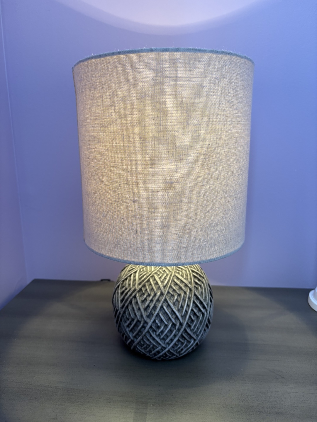 Table Lamp with Beige Fabric Shade