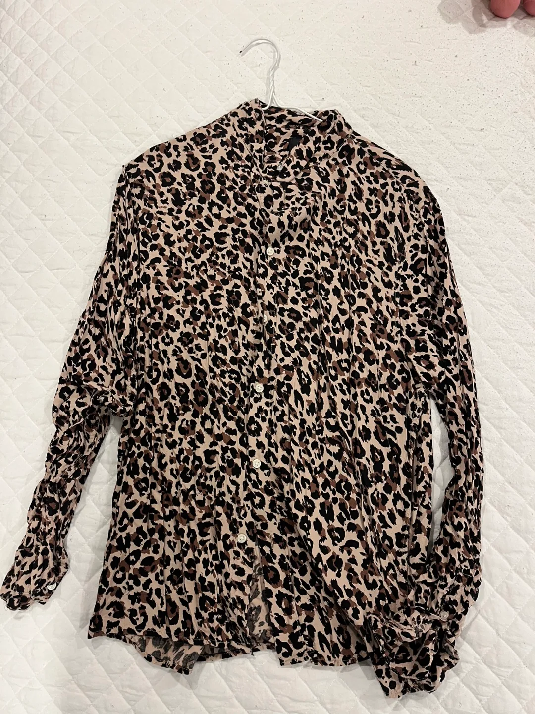 Leopard Print Button-Up Shirt thumbnail