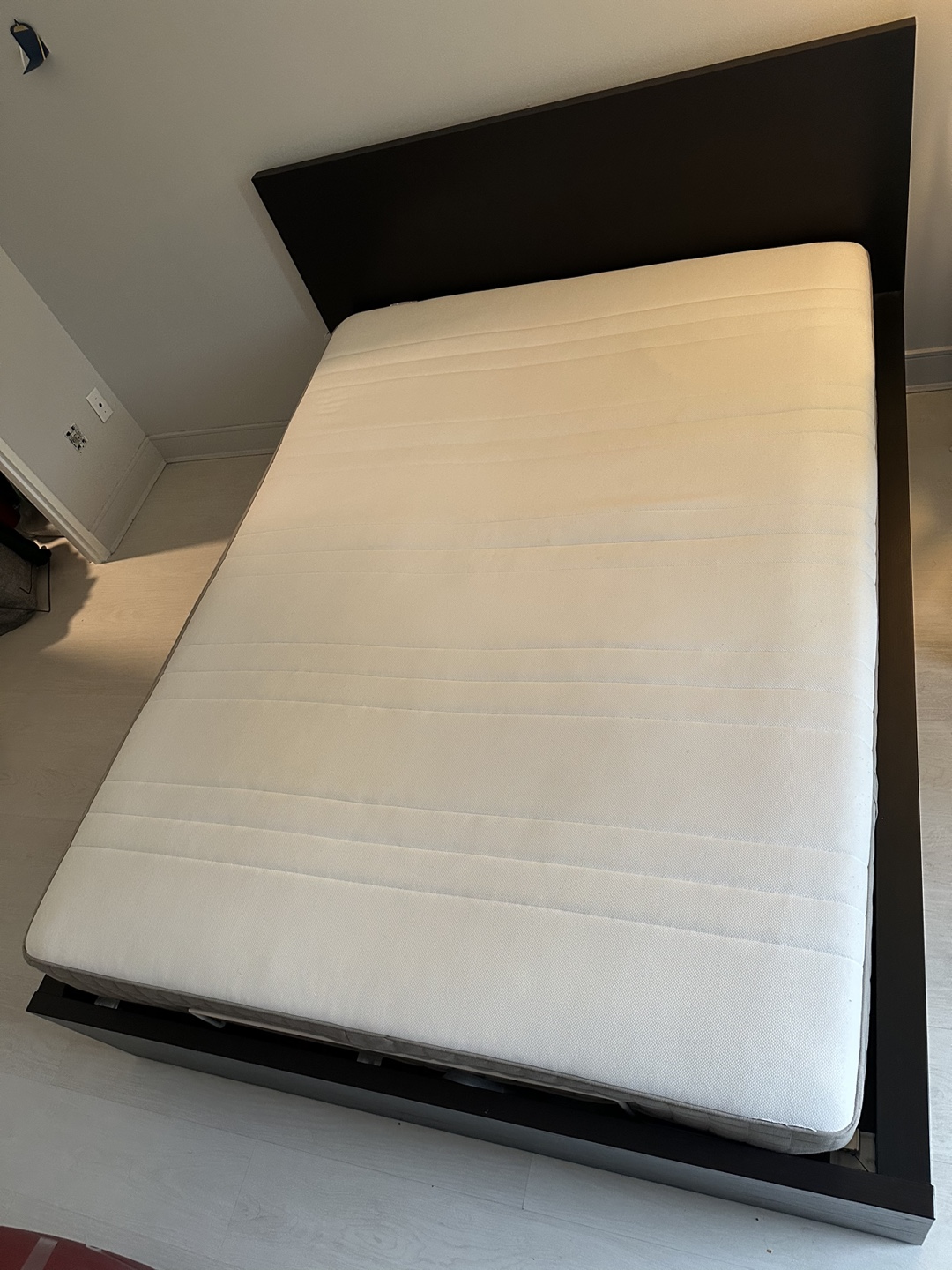 IKEA MALM queen size pull up storage bed frame with mattress
