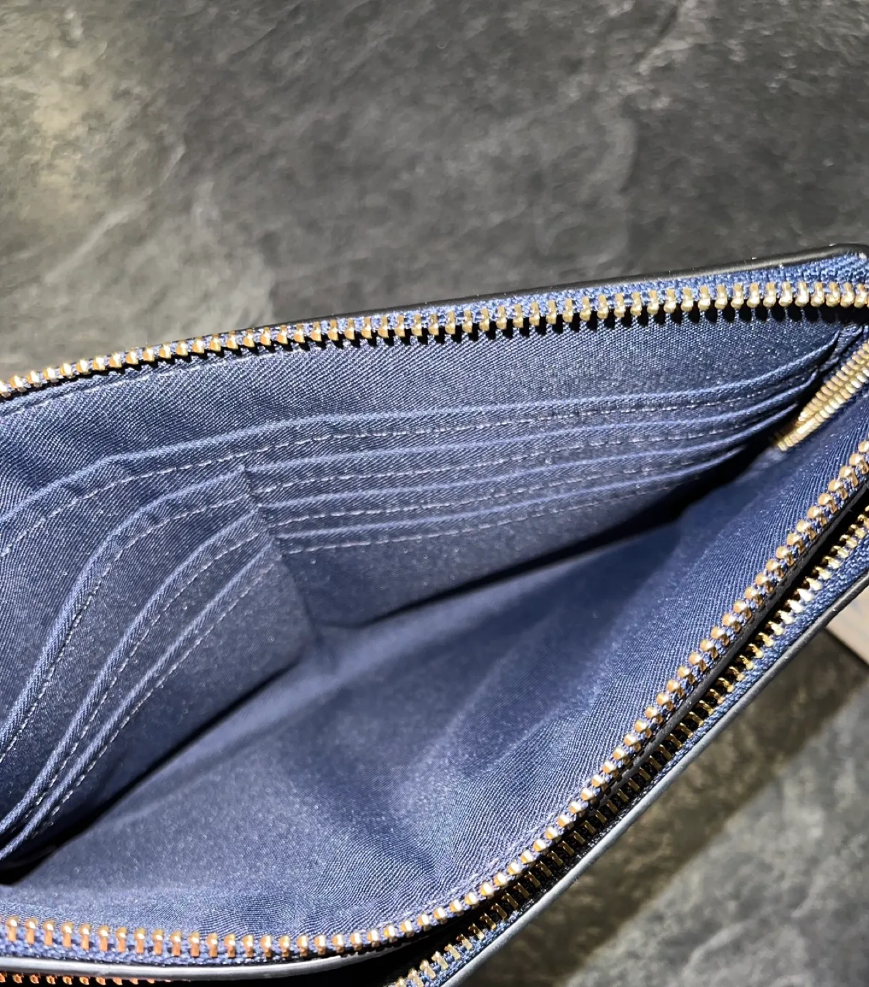 Coach Double Zip Wallet in Signature Canvas - Gold/Denim Multi image indicator(4)