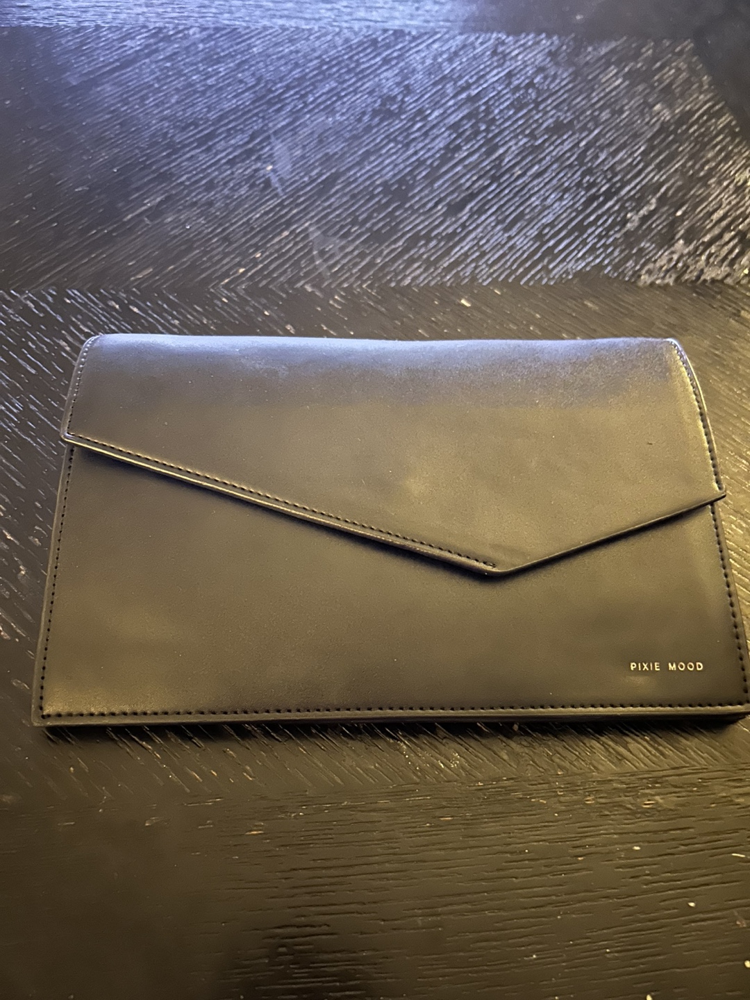 Pixie Mood Black Chain Crossbody Envelope Clutch
