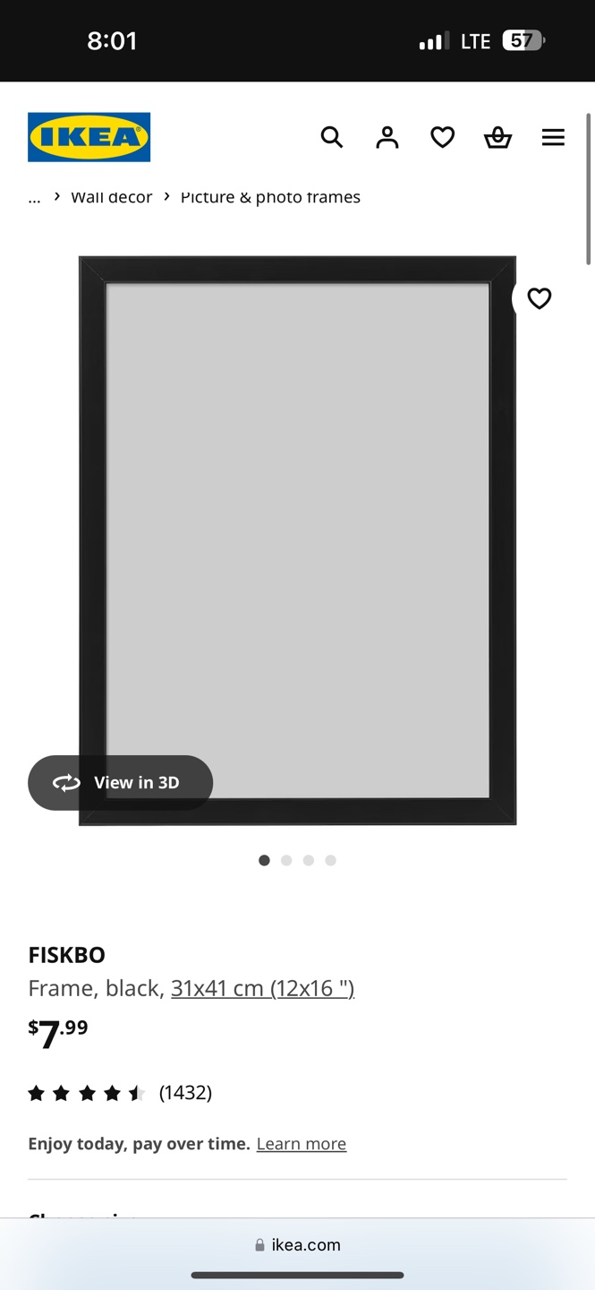 IKEA FISKBO White Picture Frame, 31x41 cm - photo 2