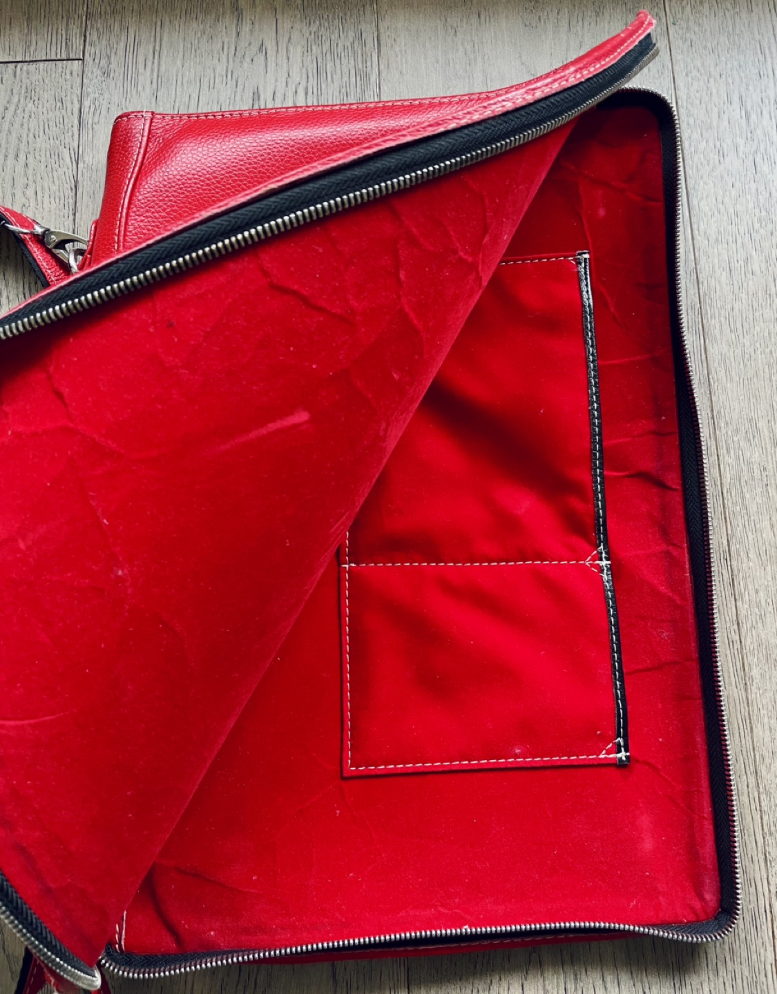 Red Genuine Leather Laptop Bag - photo 4