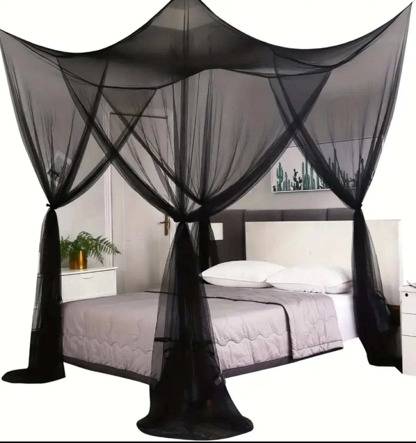 Black Mesh Bed Canopy thumbnail