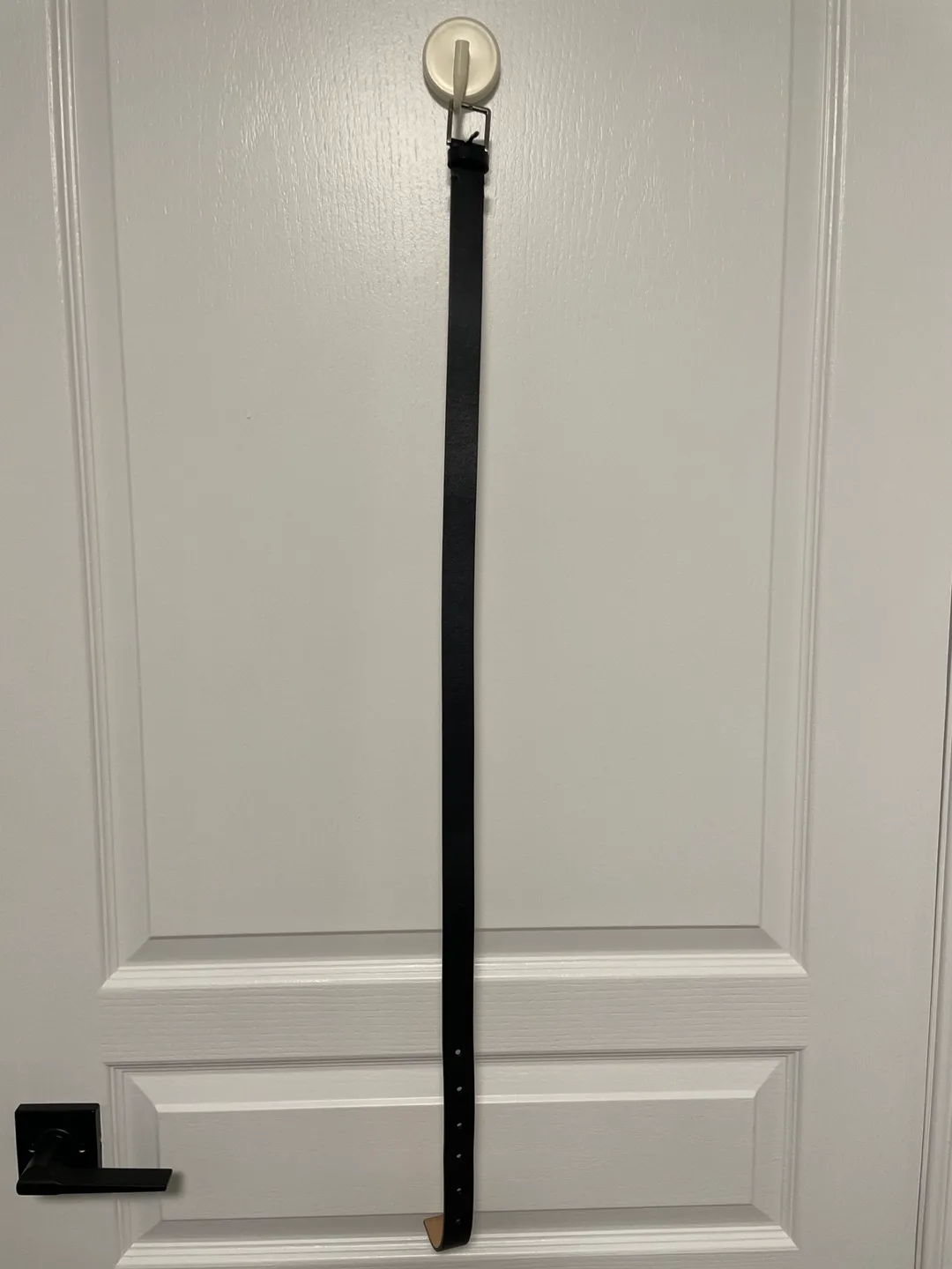 BRAND NEW 🥕 Uniqlo Women Black Leather Belt with Silver Buckle image indicator(4)