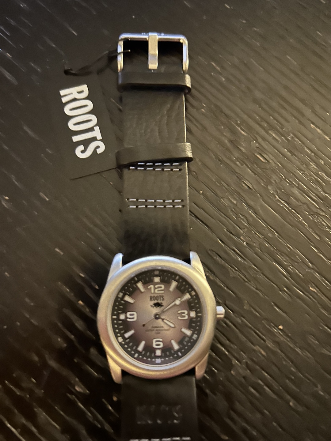 Roots Men's Watch - Black Leather Band