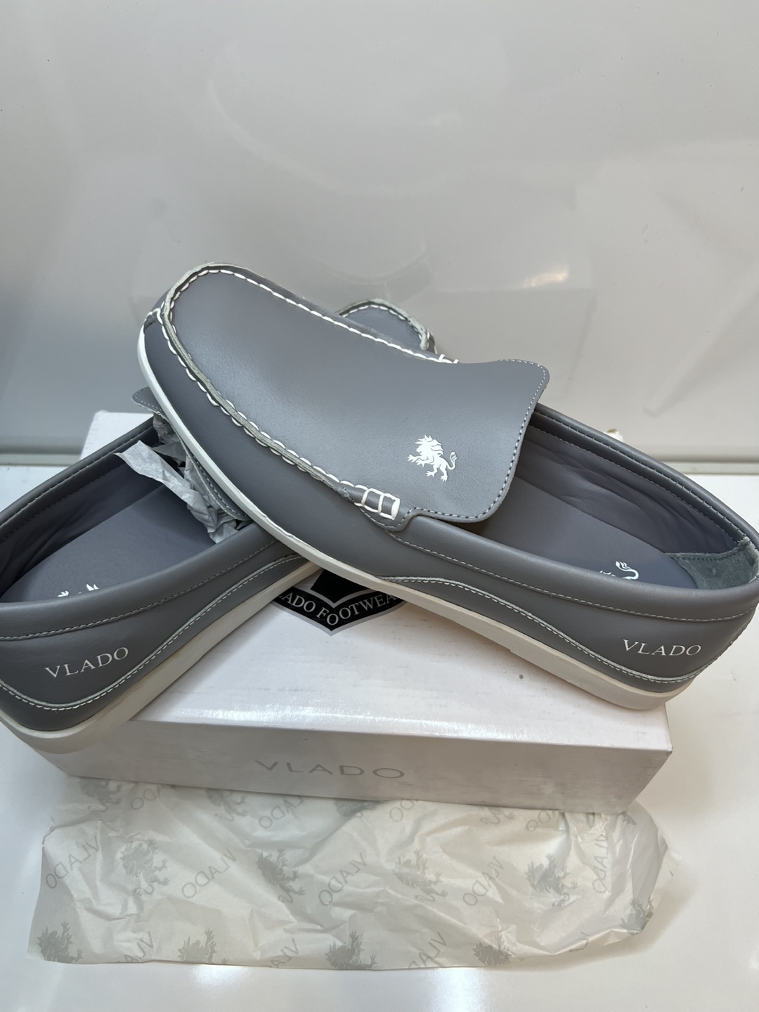 VLADO Footwear Men's Gray Leather Loafers Size 9.5 - photo 5