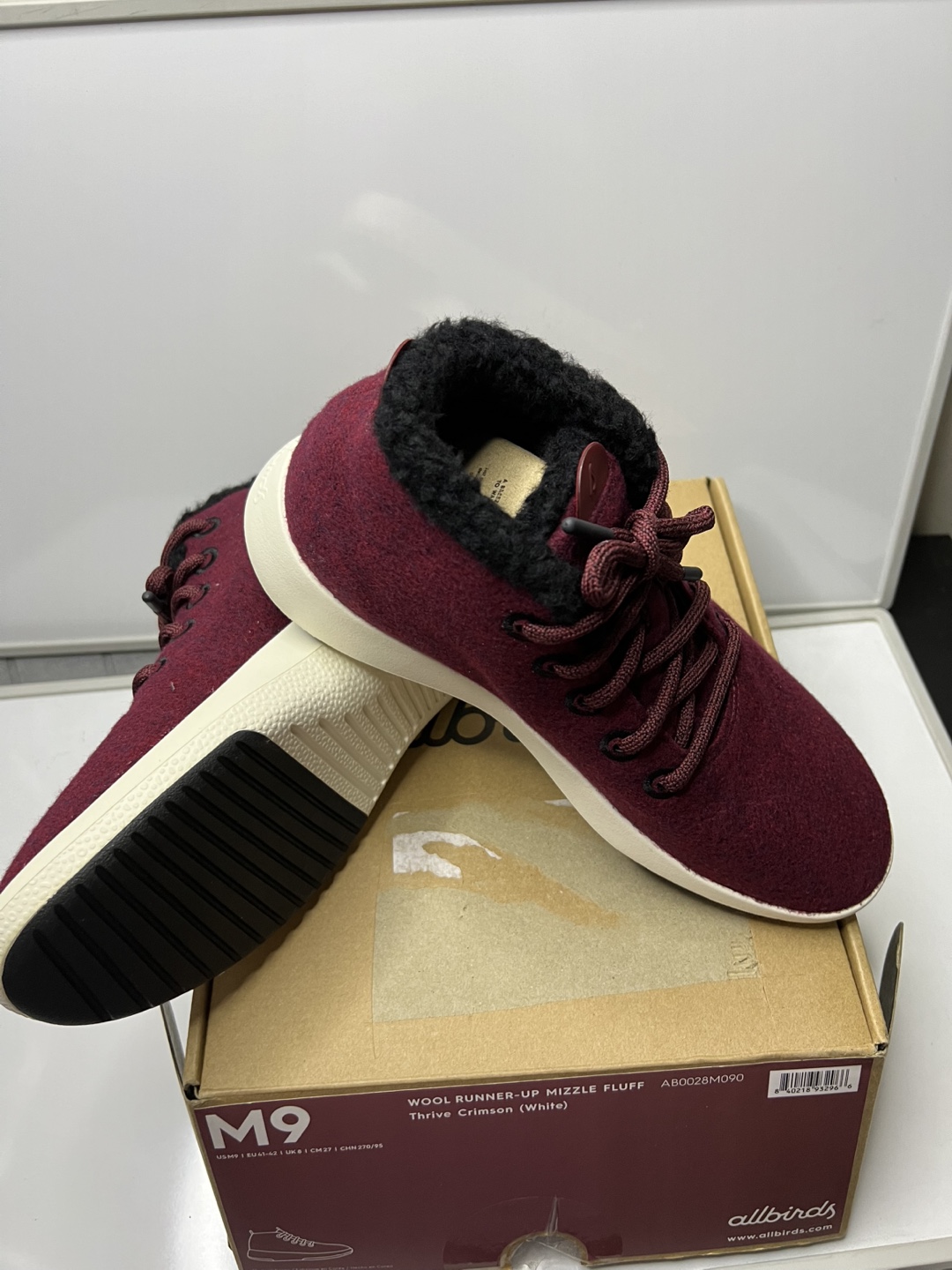 Allbirds Mizzle Fluff Shoes - Size 9 - Thrive Crimson - photo 2