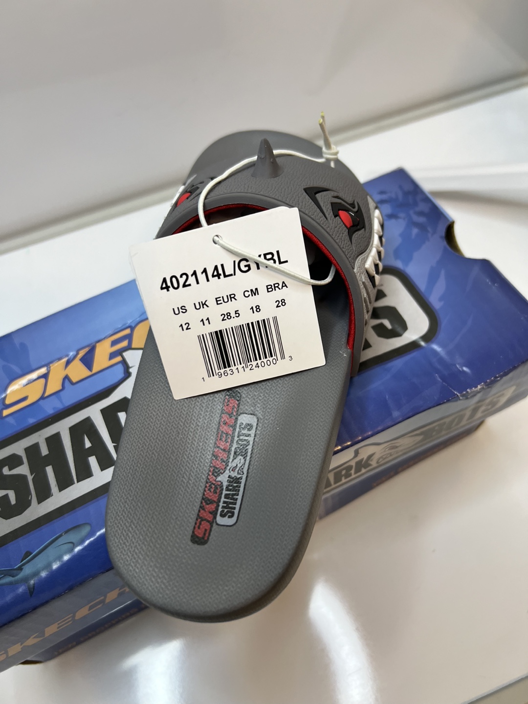 Skechers Shark Bots Gray Slides Size 12