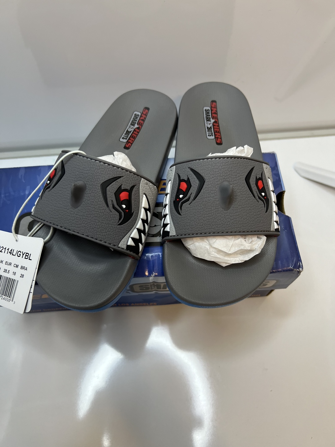 Skechers Shark Bots Gray Slides Size 12 - photo 3