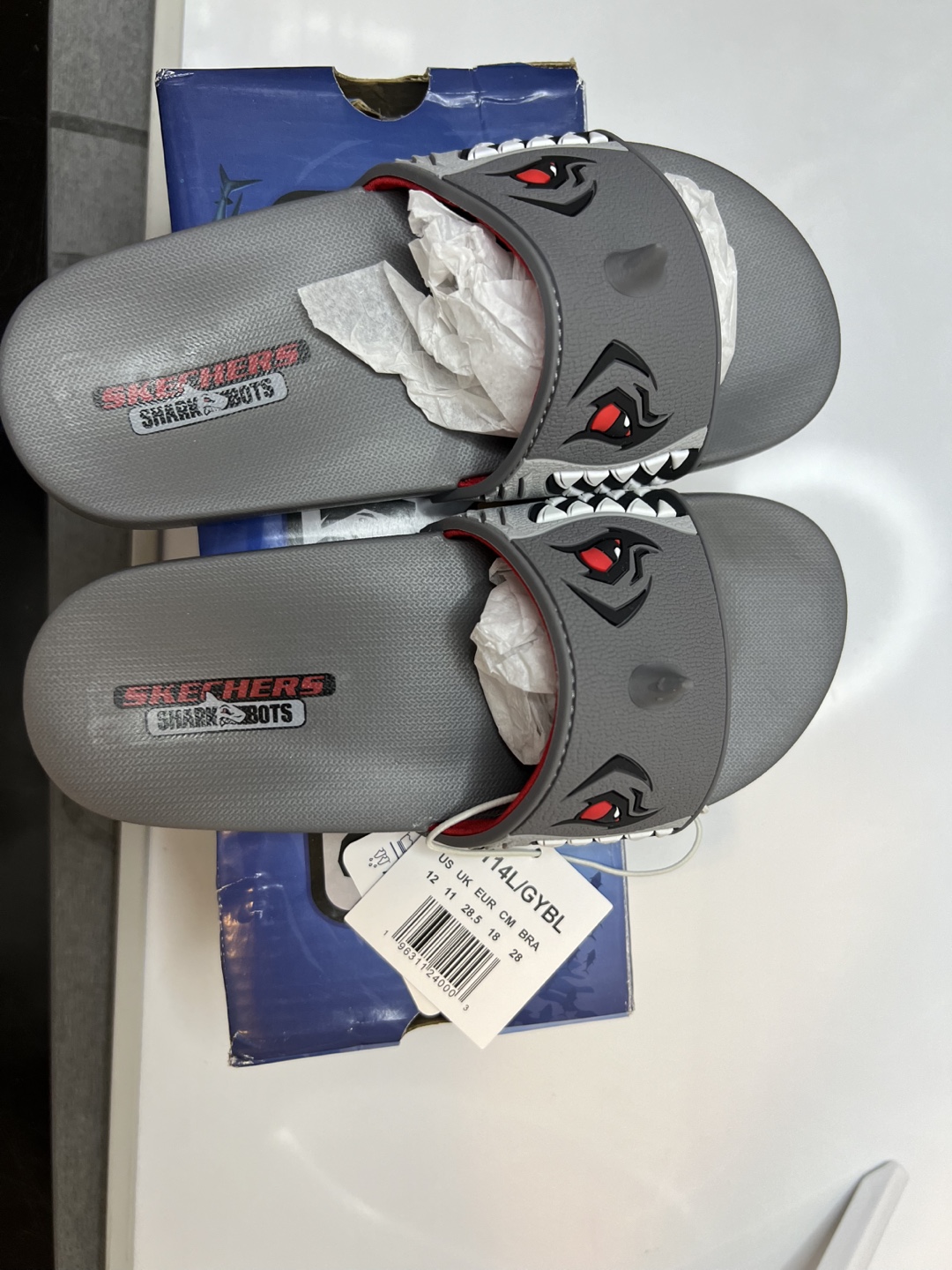 Skechers Shark Bots Gray Slides Size 12 - photo 2