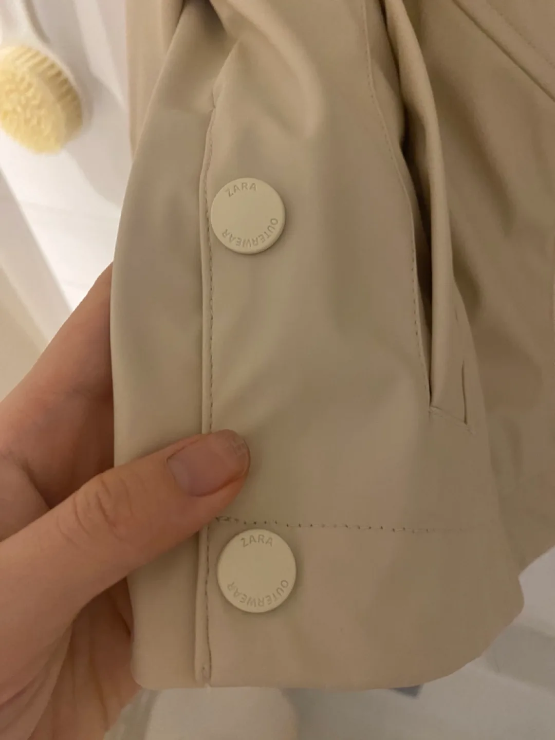 Zara Beige Hooded waterproof Jacket image indicator(2)